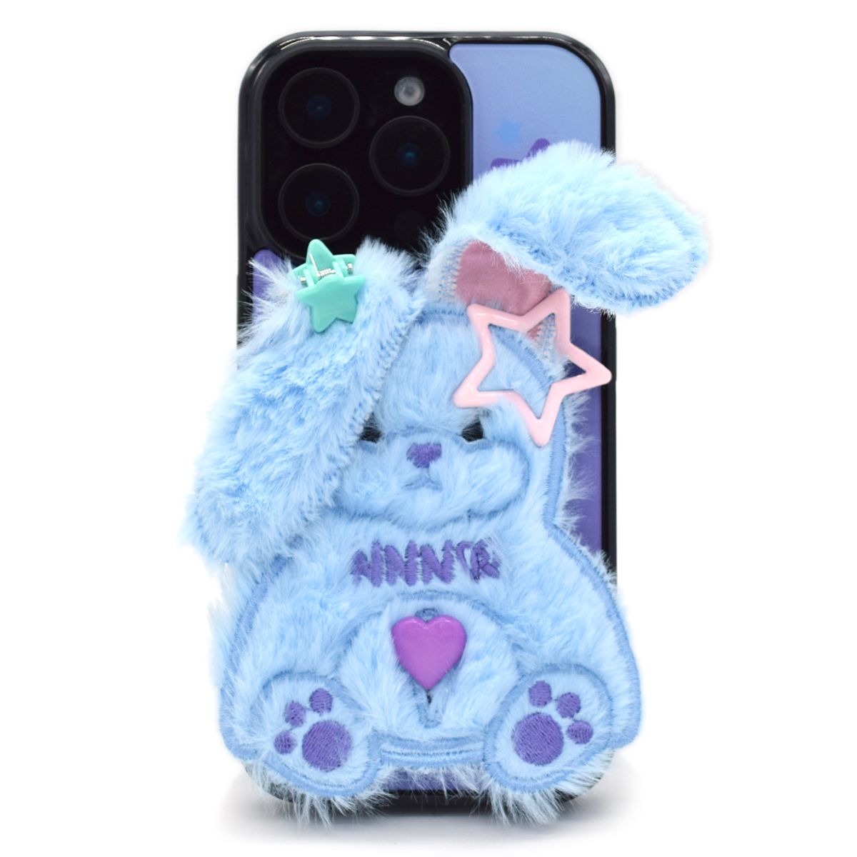 세컨드유니크네임(SECOND UNIQUE NAME) SUN CASE SHY RABBIT LIGHT BLUE (GLOSSY BLACK)