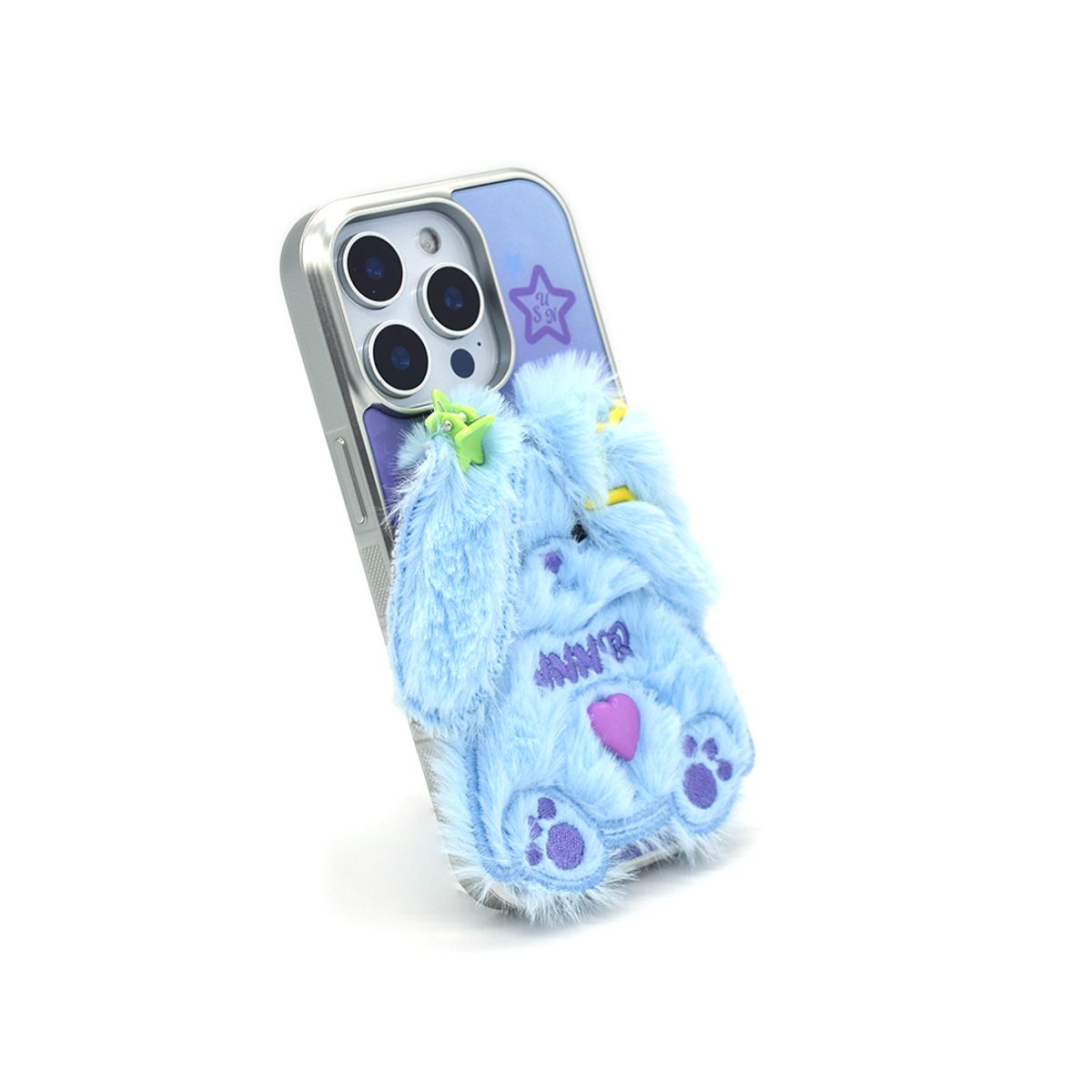 세컨드유니크네임(SECOND UNIQUE NAME) SUN CASE SHY RABBIT LIGHT BLUE (GLOSSY SILVER)