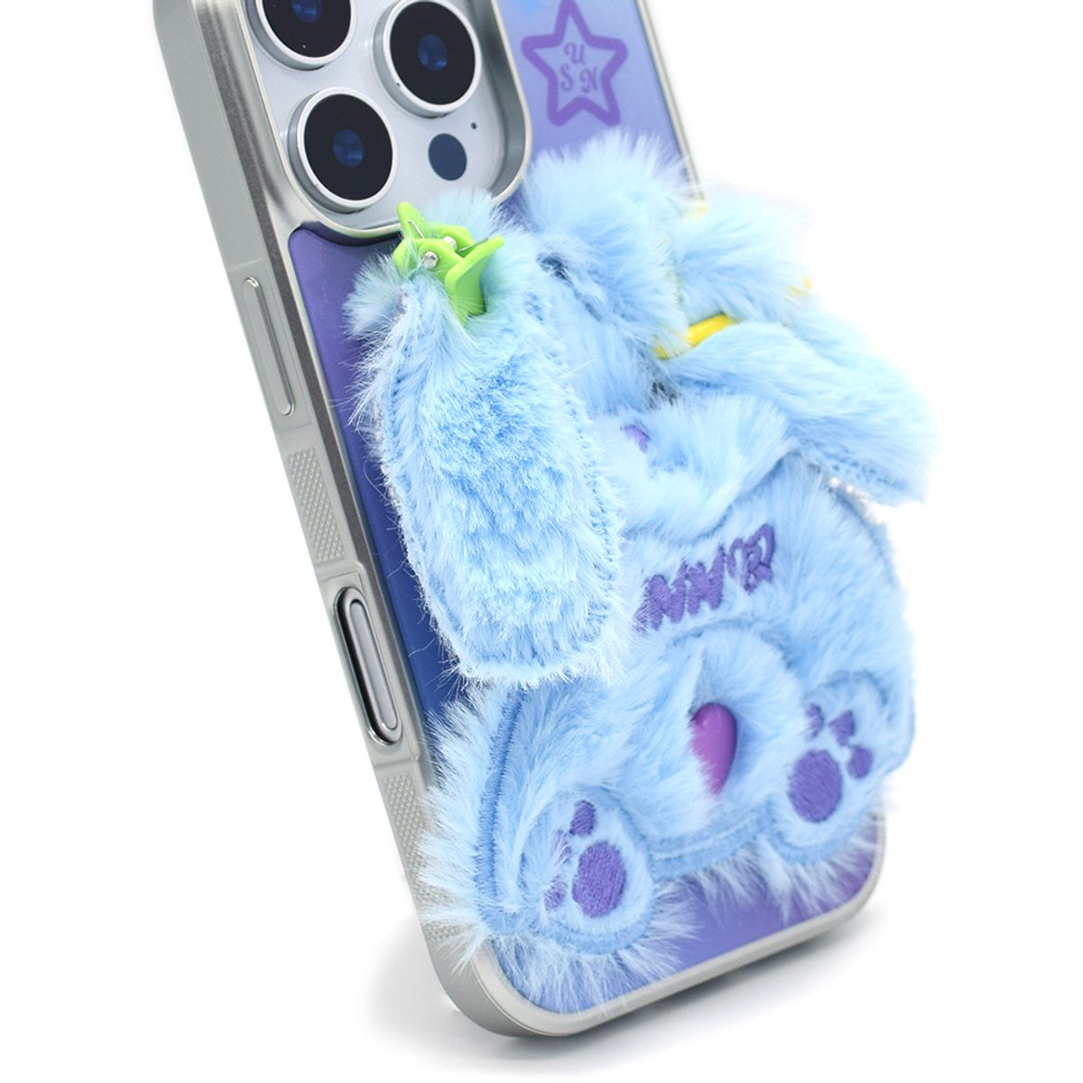 세컨드유니크네임(SECOND UNIQUE NAME) SUN CASE SHY RABBIT LIGHT BLUE (GLOSSY SILVER)