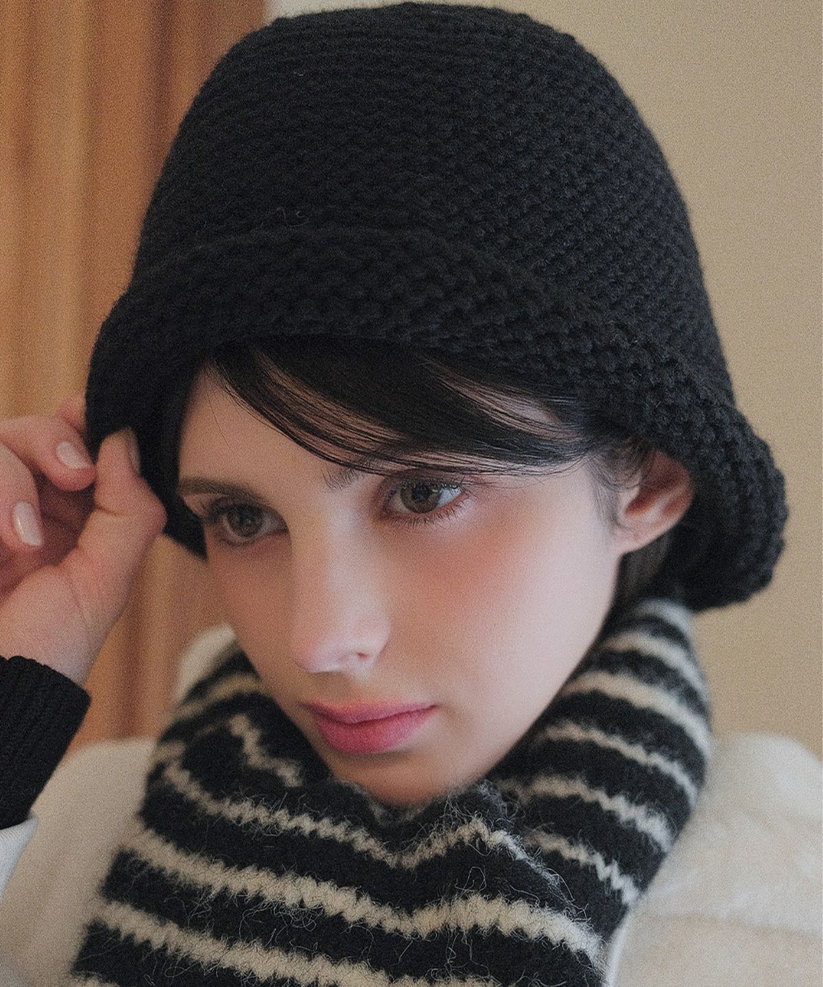쿨키튼(KOOLKITTEN) Rolled Brim Knit Bucket Hat