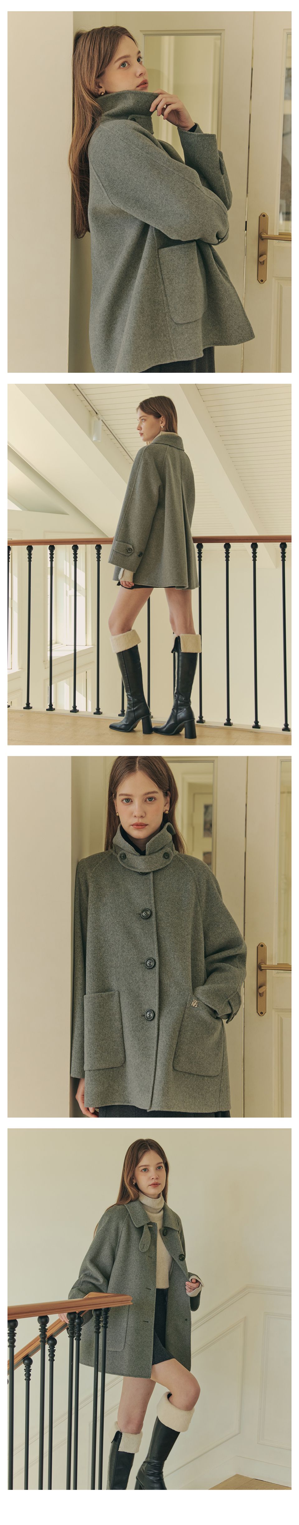 MUSINSA | ZERO STREET [6 Colors] Handmade A-Line Wool Half Coat