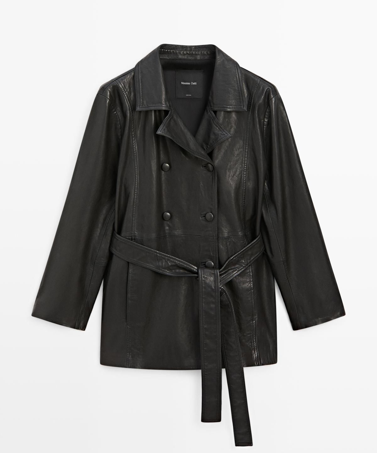 마시모두띠(MASSIMO DUTTI) 벨트 디테일 나파 레더 자켓