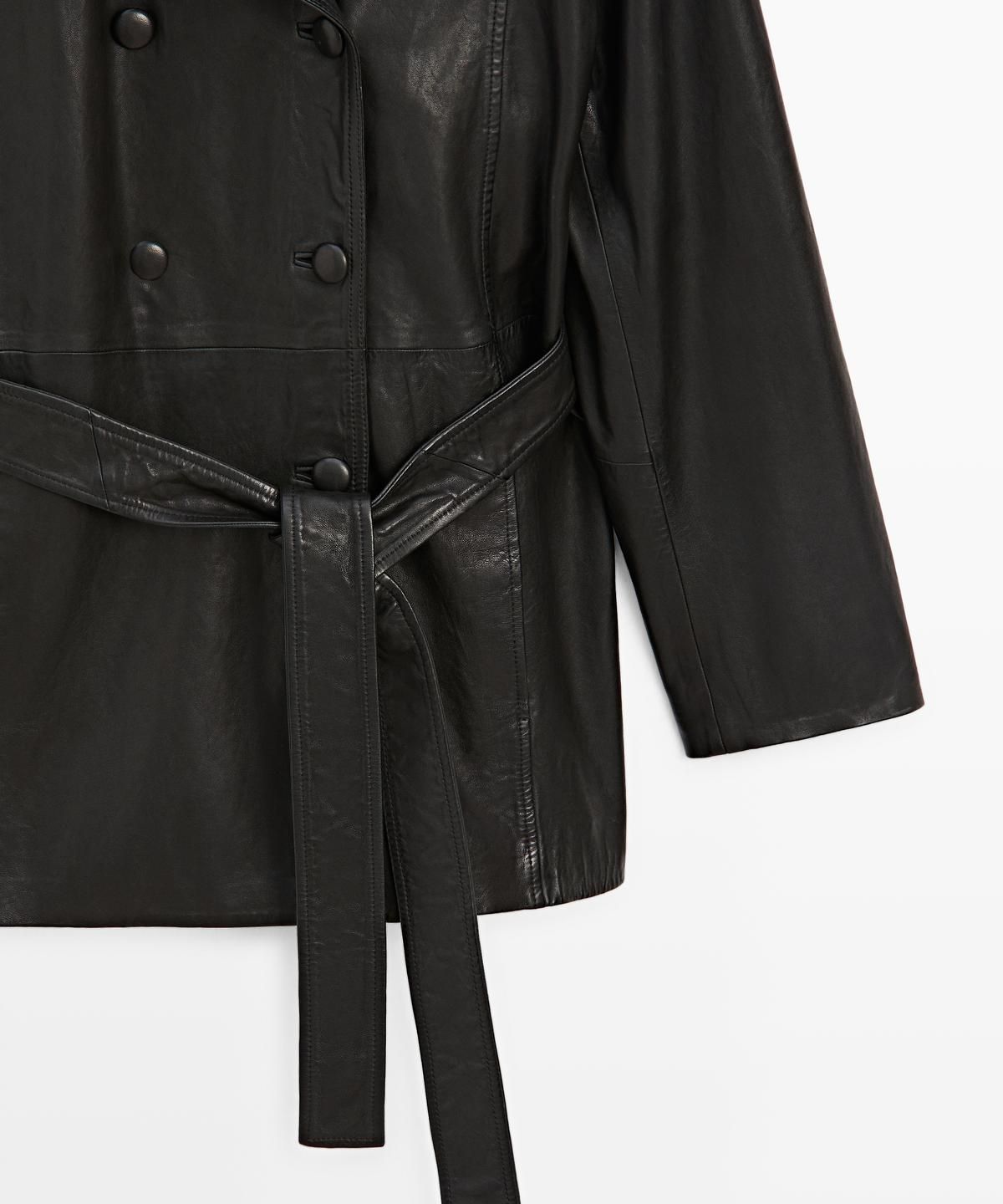 마시모두띠(MASSIMO DUTTI) 벨트 디테일 나파 레더 자켓