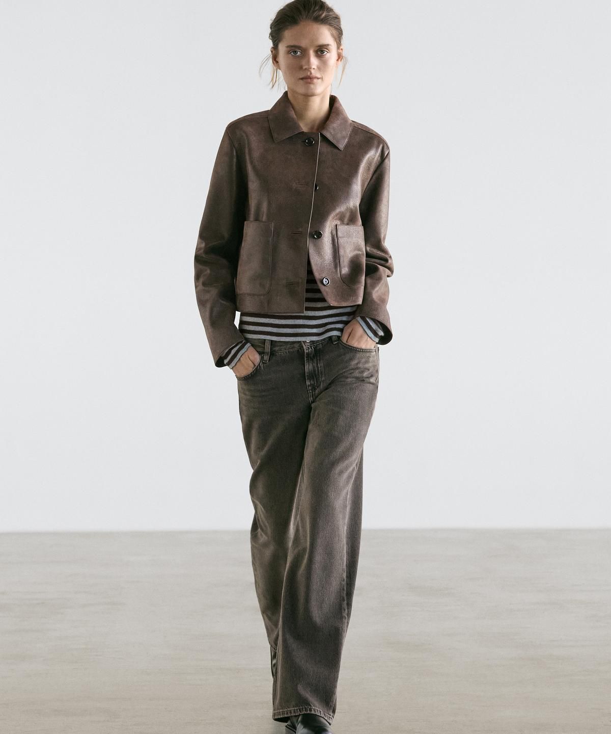 마시모두띠(MASSIMO DUTTI) 스웨이드 레더 재킷