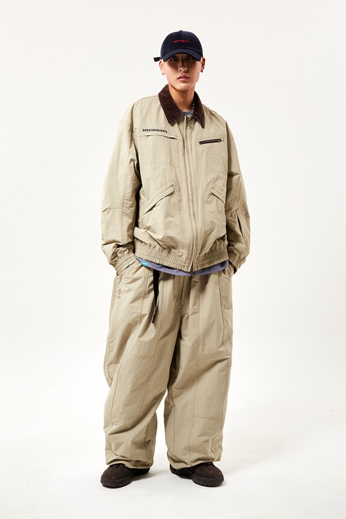 스페셜게스트(SPECIAL GUEST) EASY MARKSTITCH WORK JACKET (Pale Khaki)