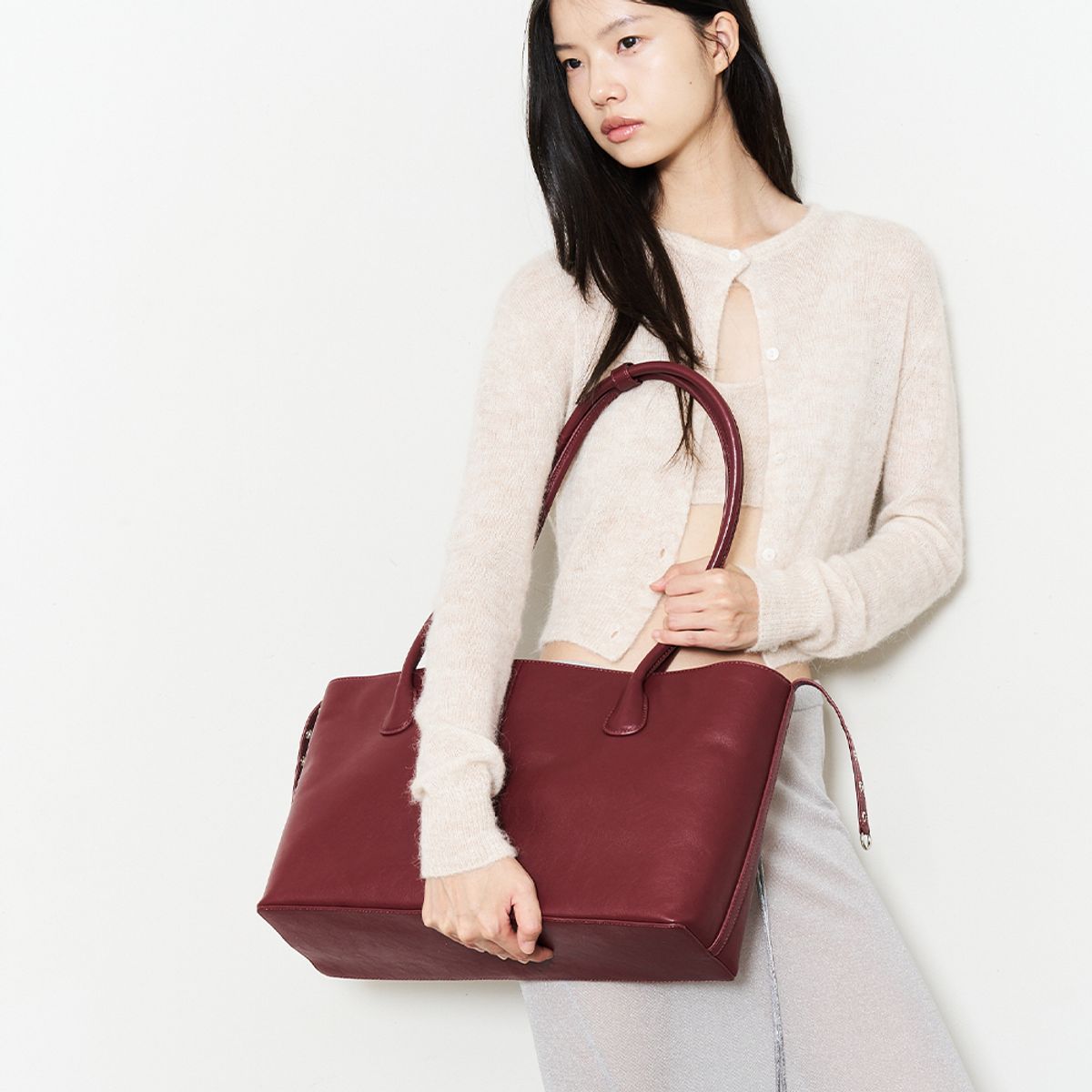 코이무이(KOIMOOI) Clip Tote Bag Large (Burgundy)