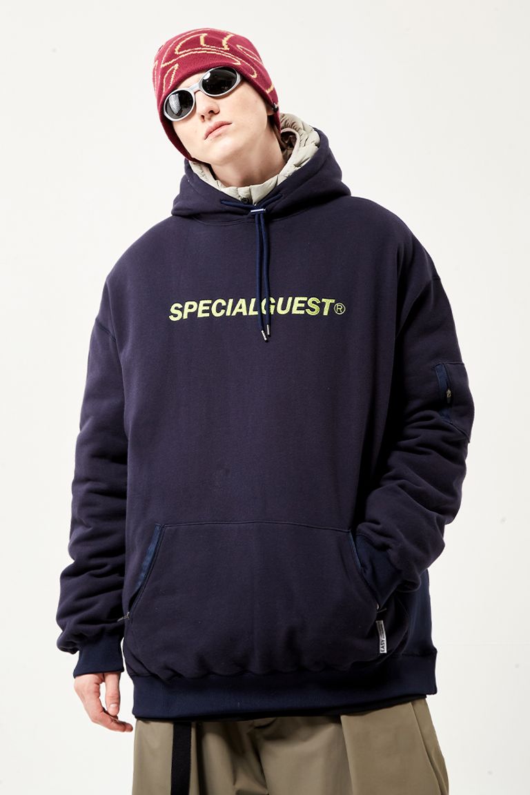 스페셜게스트(SPECIAL GUEST) EASY WIDE HOODIE (Navy) - 사이즈