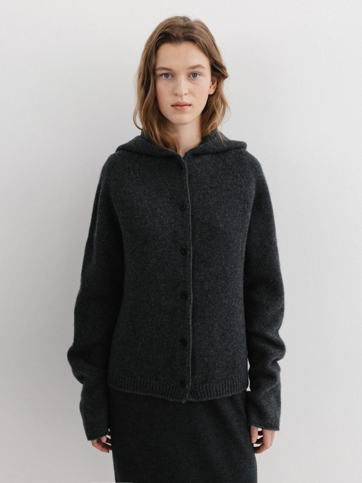 모이아(MOIA) hoodie cardigan (charcoal)