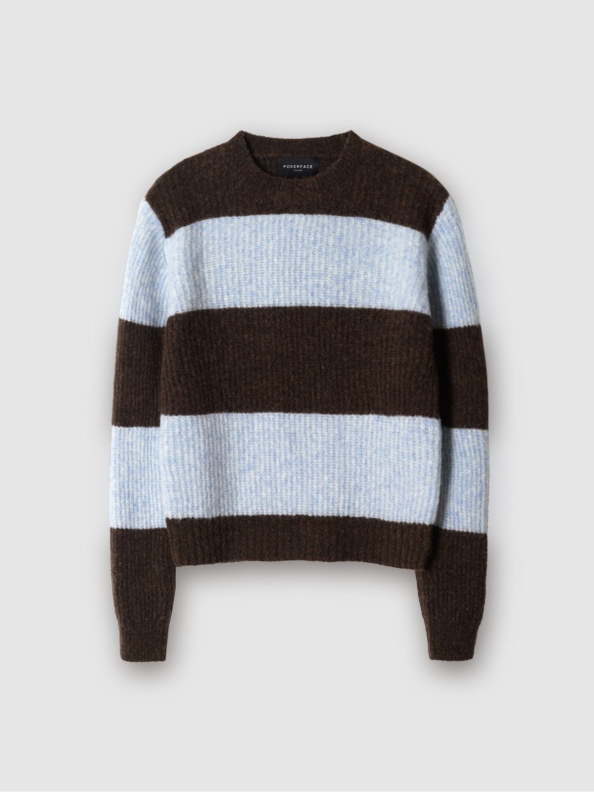 포커페이스(POKERFACE) (W) BLOCK ROUND NECK KINT BLUE/BROWN
