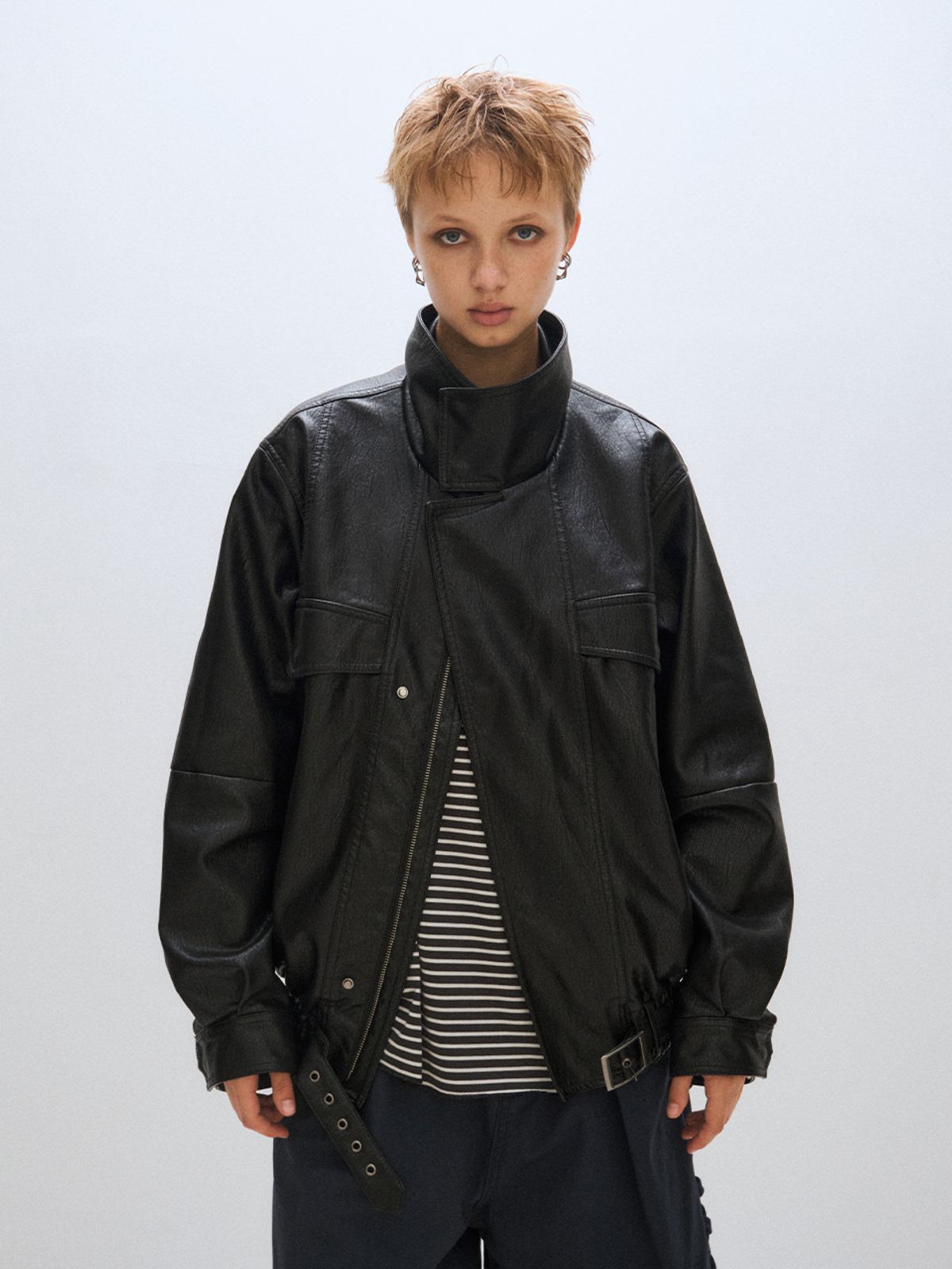 플리즈프로젝트(PLZPROJECT) VEGAN LEATHER FLIGHT JACKET