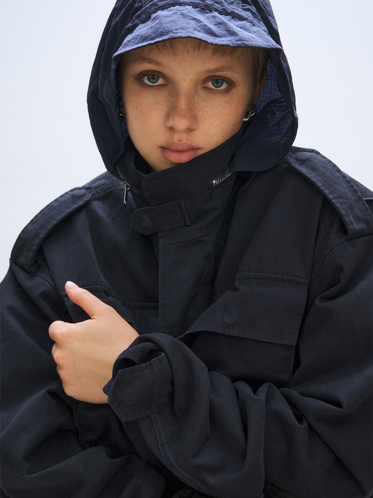 플리즈프로젝트(PLZPROJECT) POCKET FIELD JACKET, NAVY