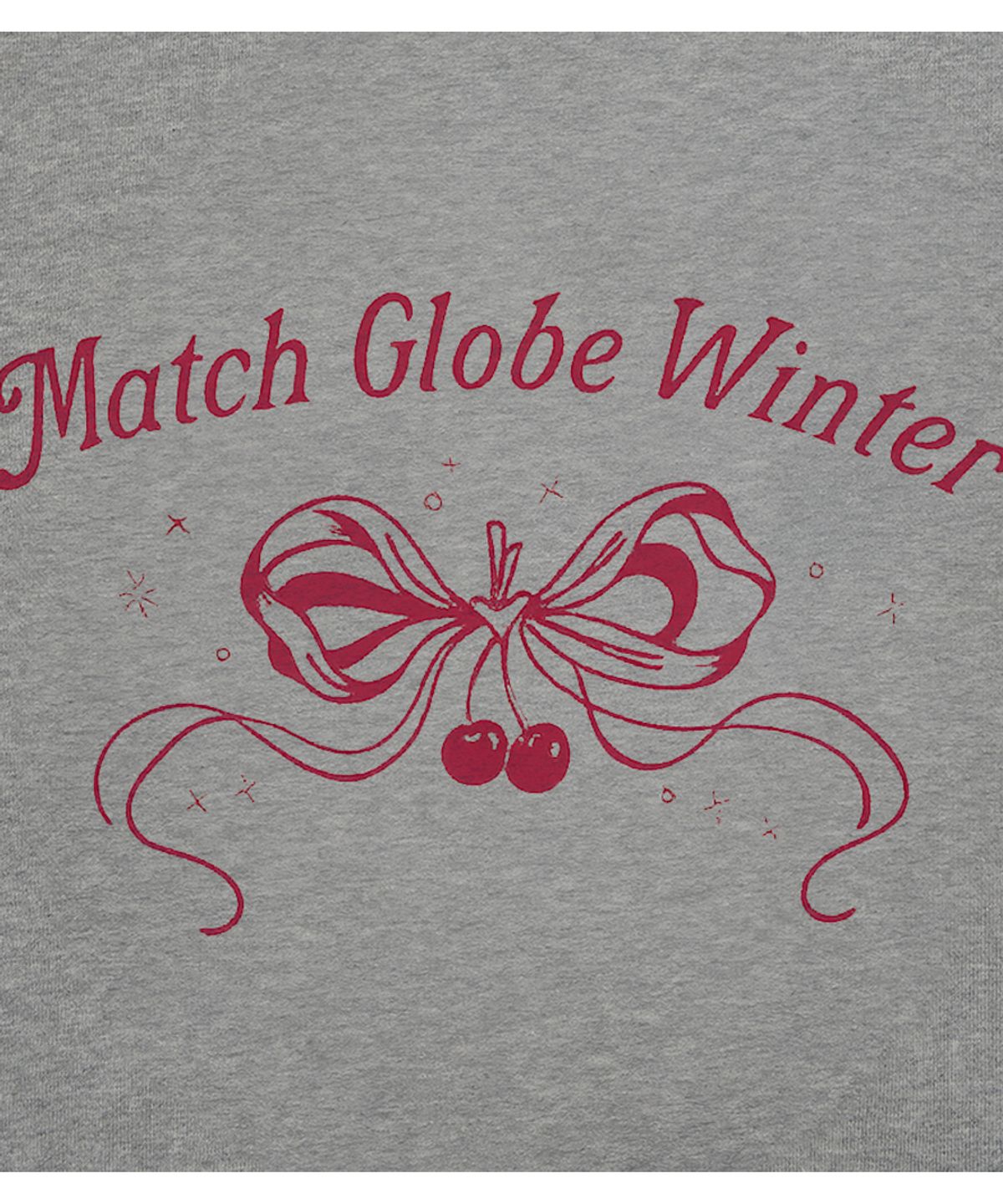 매치글로브(MATCHGLOBE) 윈터 리본 기모 스웻셔츠 (멜란지그레이)