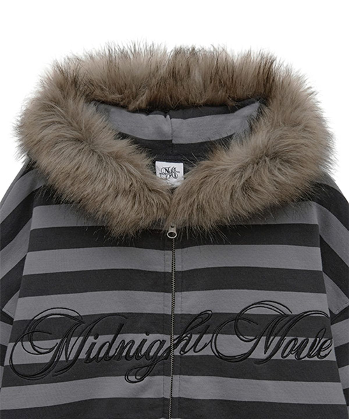 미드나잇 무브(MIDNIGHT MOVE) hair hood zip up (stripe)