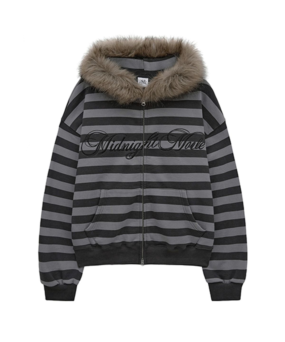 미드나잇 무브(MIDNIGHT MOVE) hair hood zip up (stripe)