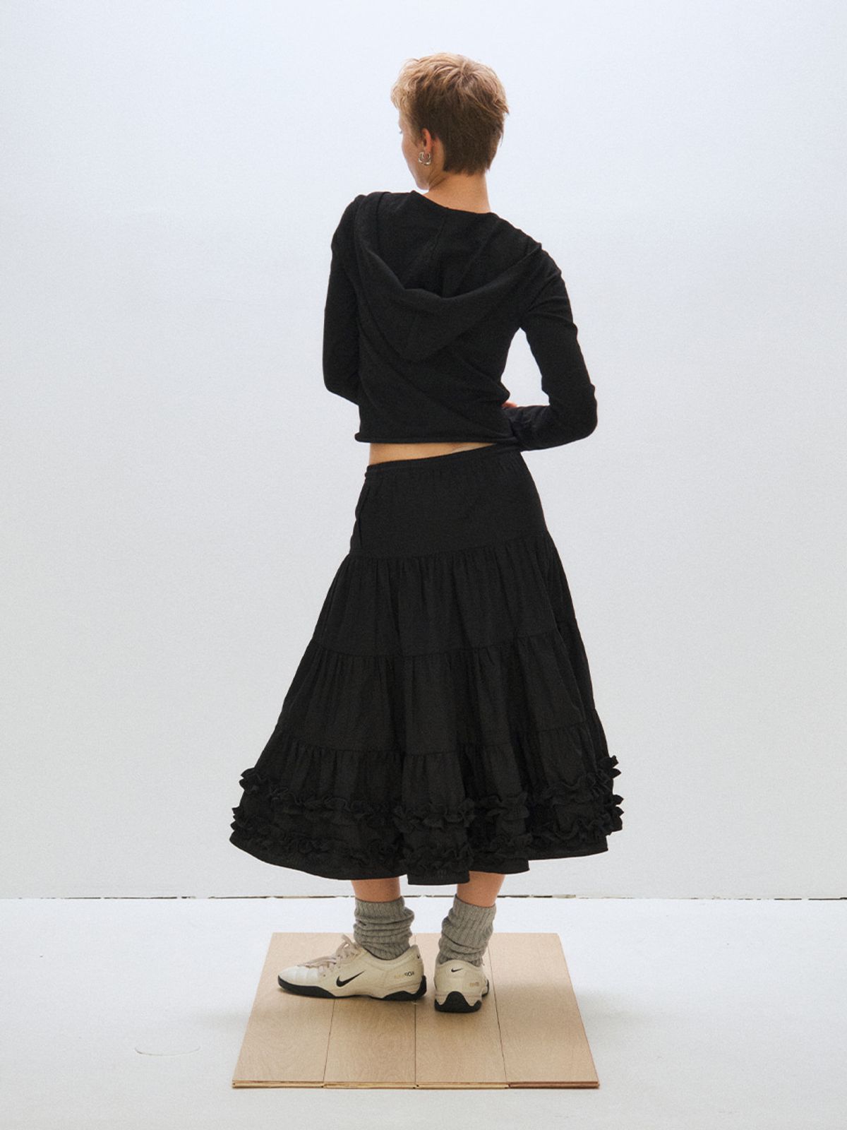 플리즈프로젝트(PLZPROJECT) OPEN HOOD KNIT, BLACK