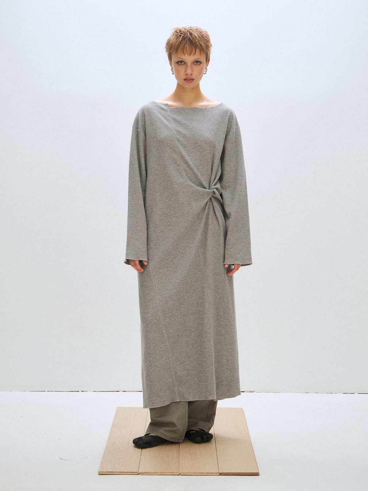 플리즈프로젝트(PLZPROJECT) ASHYMMETRIC MAXI DRESS, GRAY