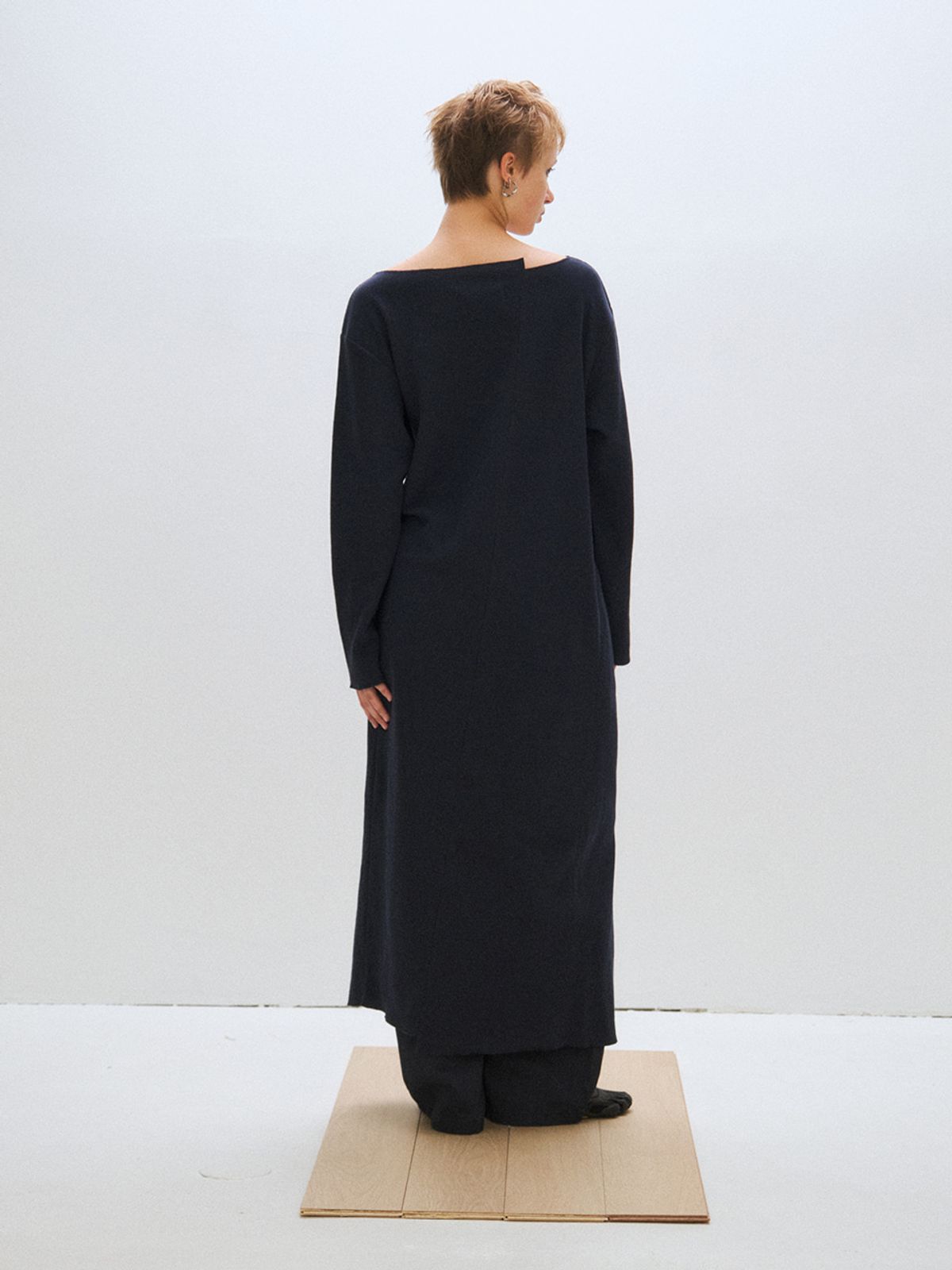 플리즈프로젝트(PLZPROJECT) ASHYMMETRIC MAXI DRESS, NAVY
