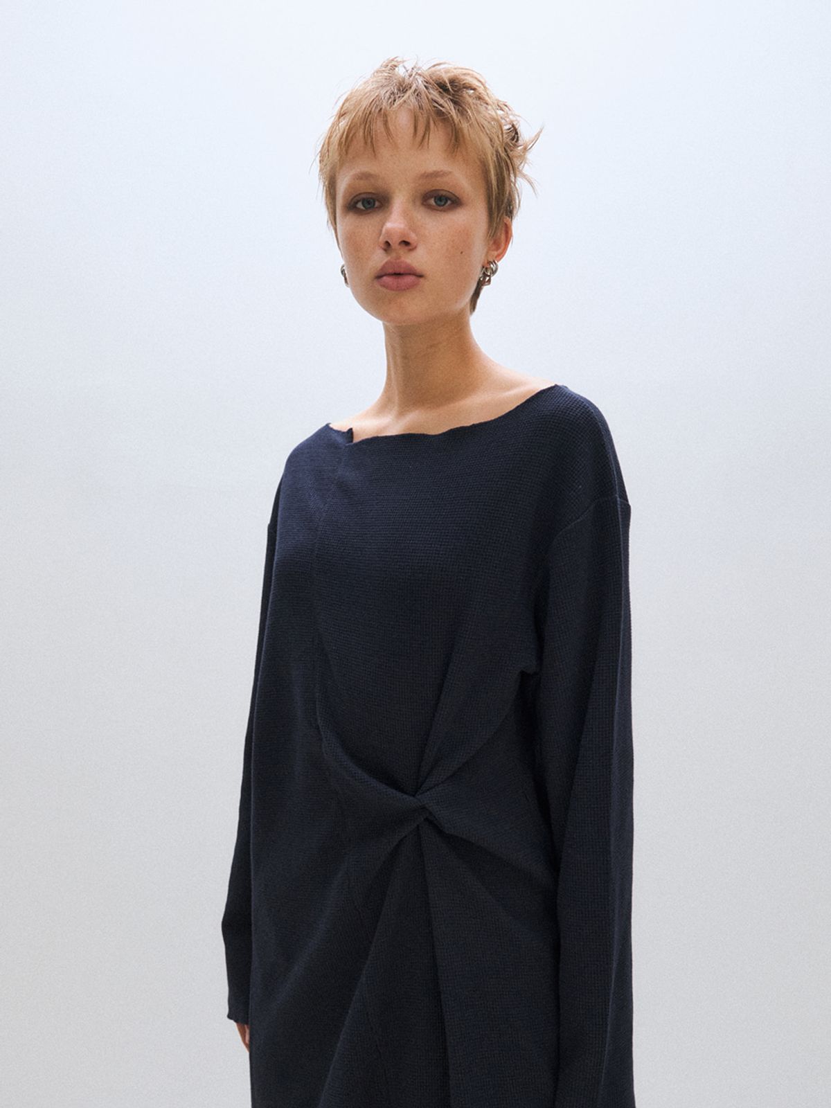 플리즈프로젝트(PLZPROJECT) ASHYMMETRIC MAXI DRESS, NAVY