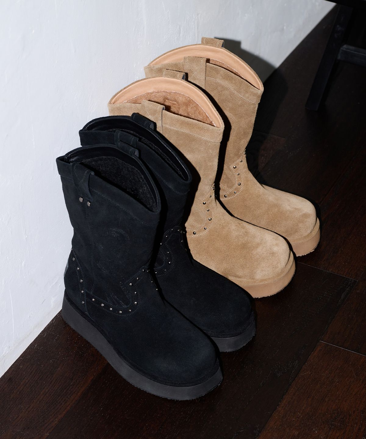 이크닉(IHCNIK) [X ODOR] WESTERN FUR BOOTS / BLACK