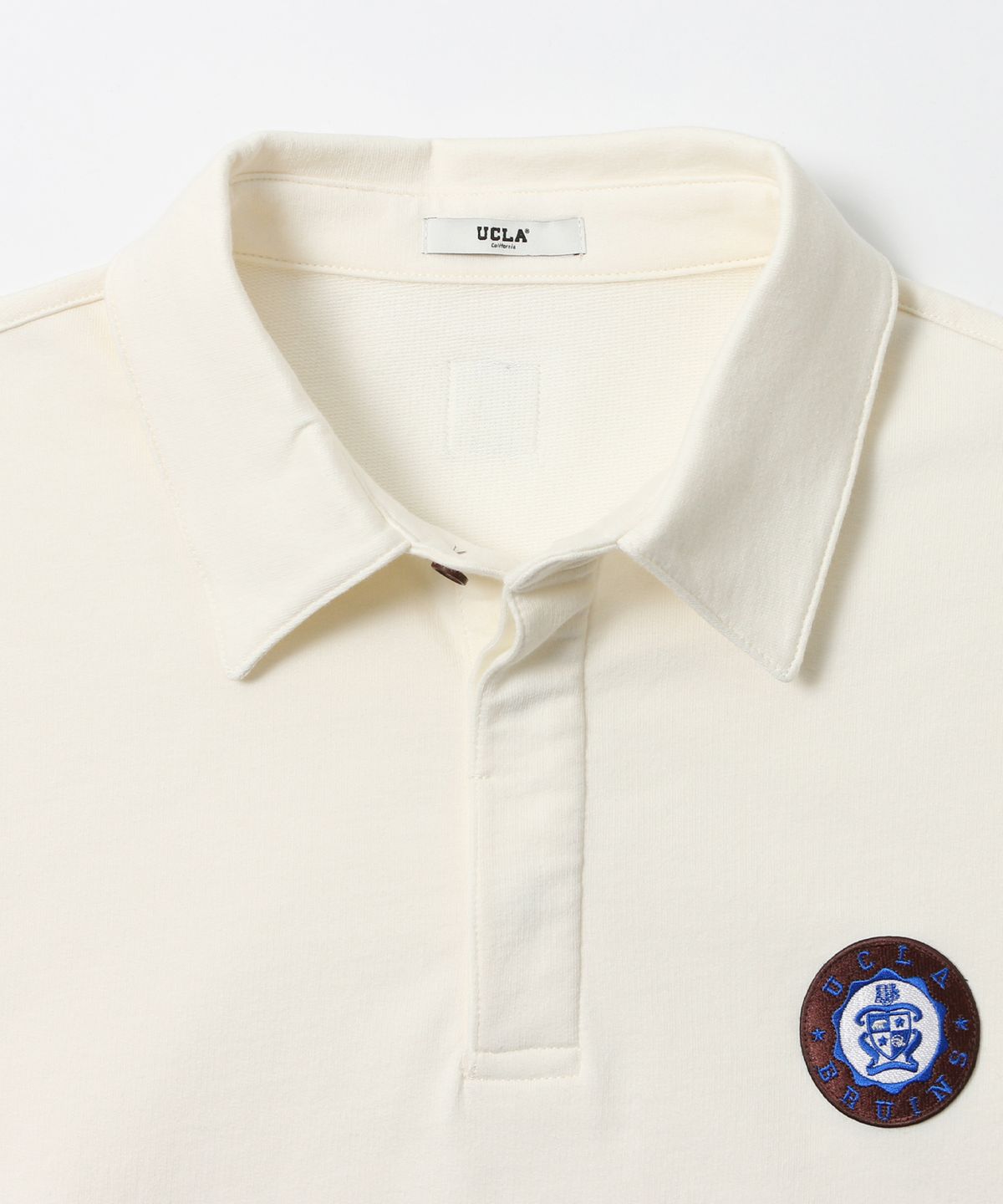 유씨엘에이(UCLA) 남녀공용 프레피 씰로고 긴팔 폴로셔츠[CREAM](UB9LT35)