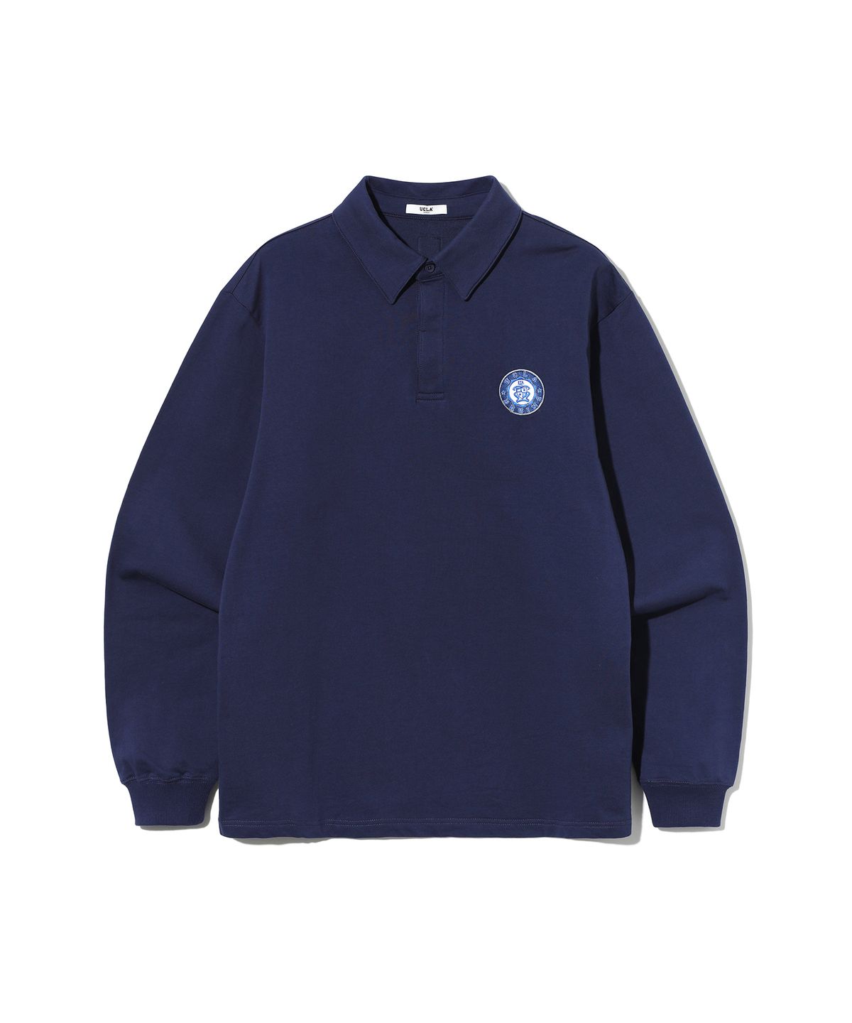 유씨엘에이(UCLA) 남녀공용 프레피 씰로고 긴팔 폴로셔츠[NAVY](UB9LT35)