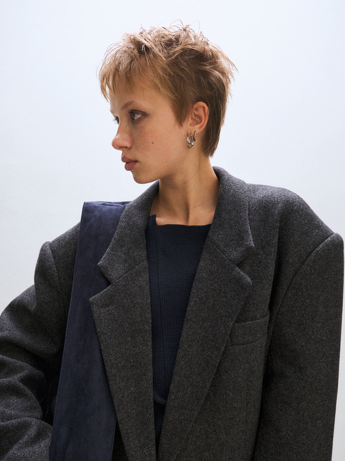 플리즈프로젝트(PLZPROJECT) OVERFIT WOOL JACKET, CHARCOAL