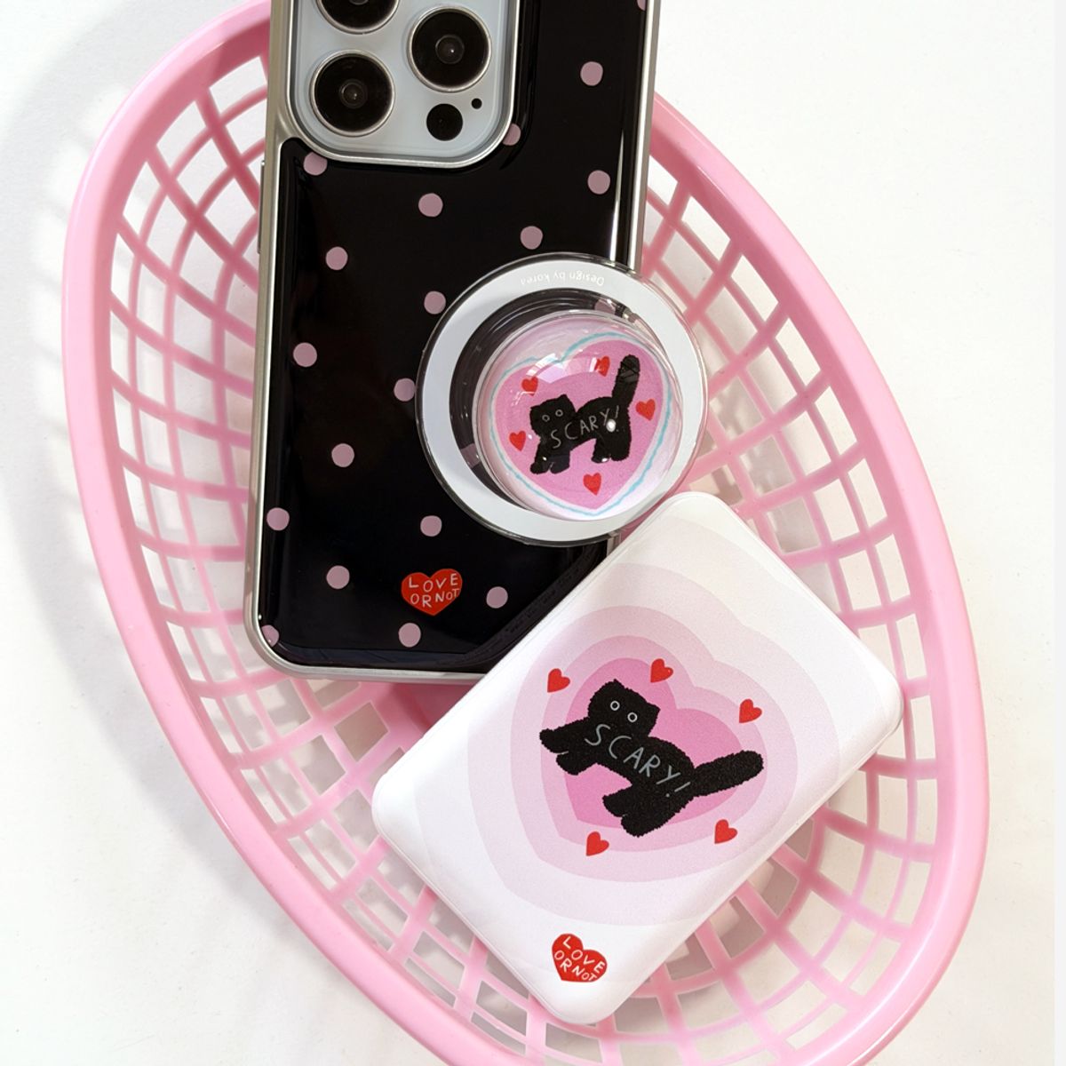 러브오낫(LOVE OR NOT) 맥세이프/구슬톡_Pink Scary Cat Magsafe/Circle-Tok