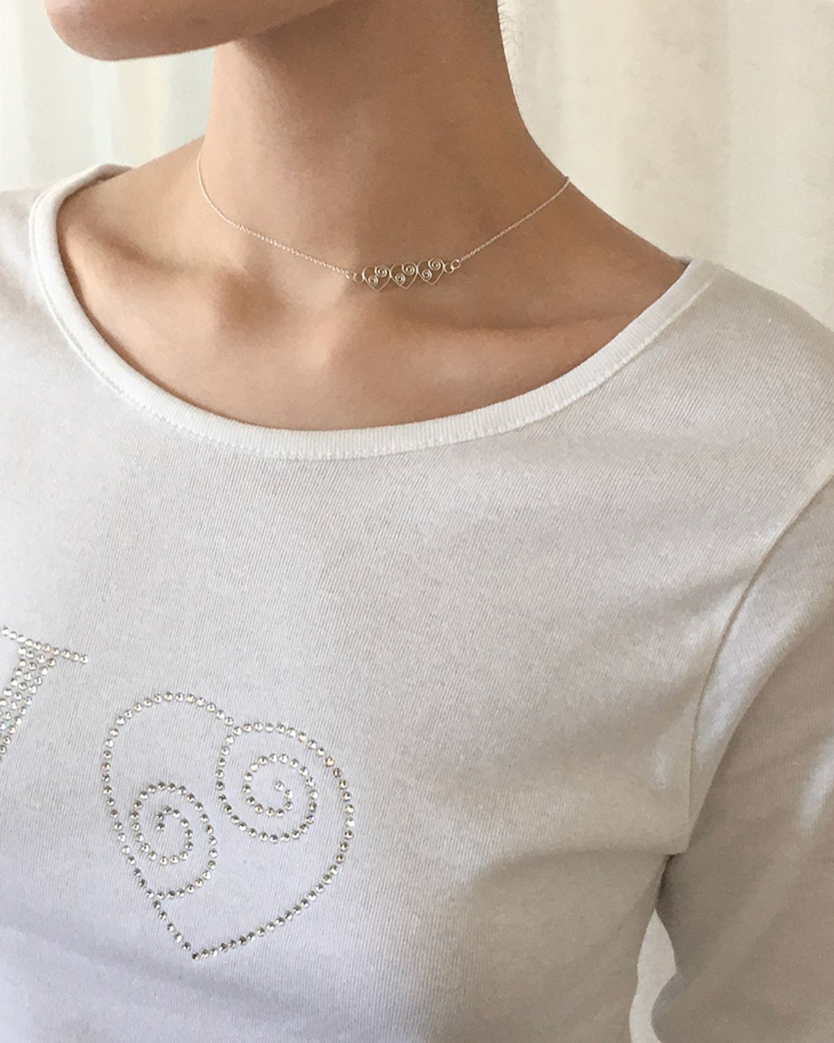 페어오브러브(PAIR OF LOVE) [925SILVER]RHYTHM TRIPLE HEART NECKLACE