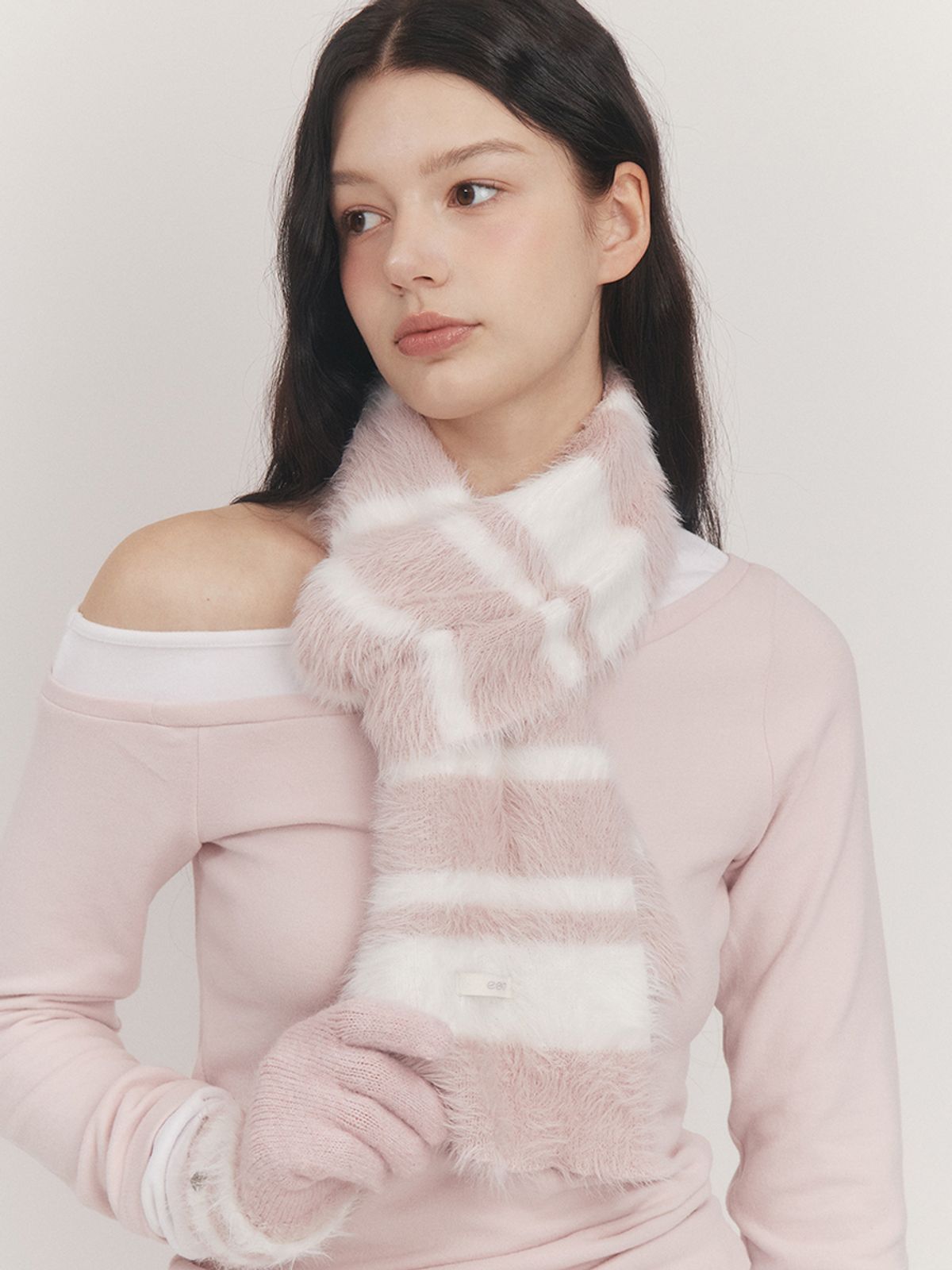 앵브록스(ENGBROX) furry stripe muffler_2 colors