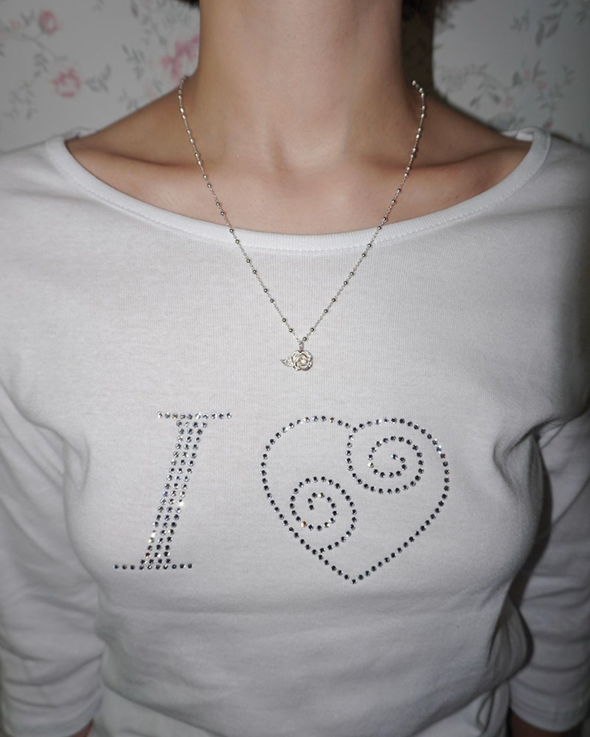 페어오브러브(PAIR OF LOVE) [925SILVER]PURE ROSE PENDENT NECKLACE