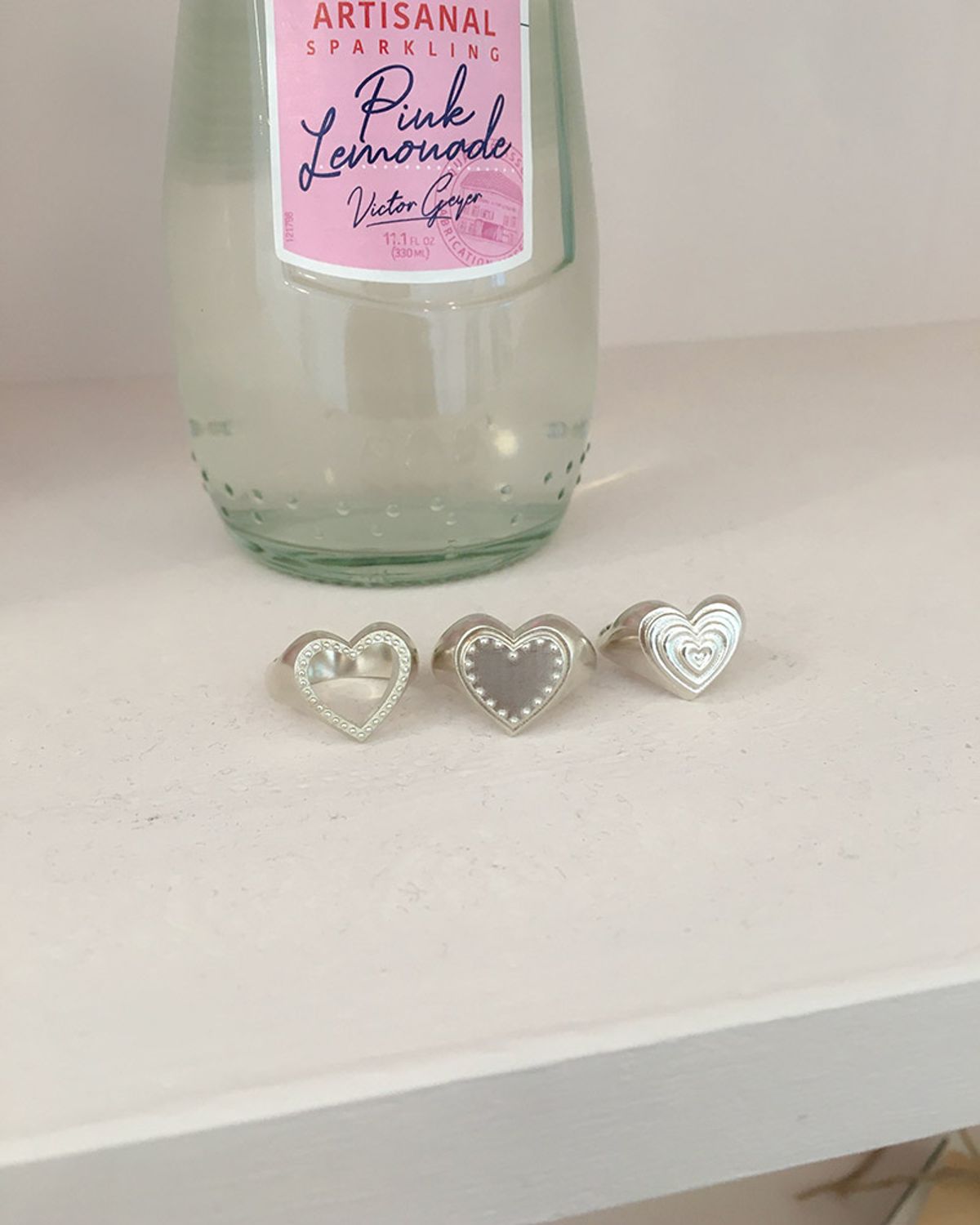 페어오브러브(PAIR OF LOVE) [925SILVER]COOKIE FRAME HEART STUD RING