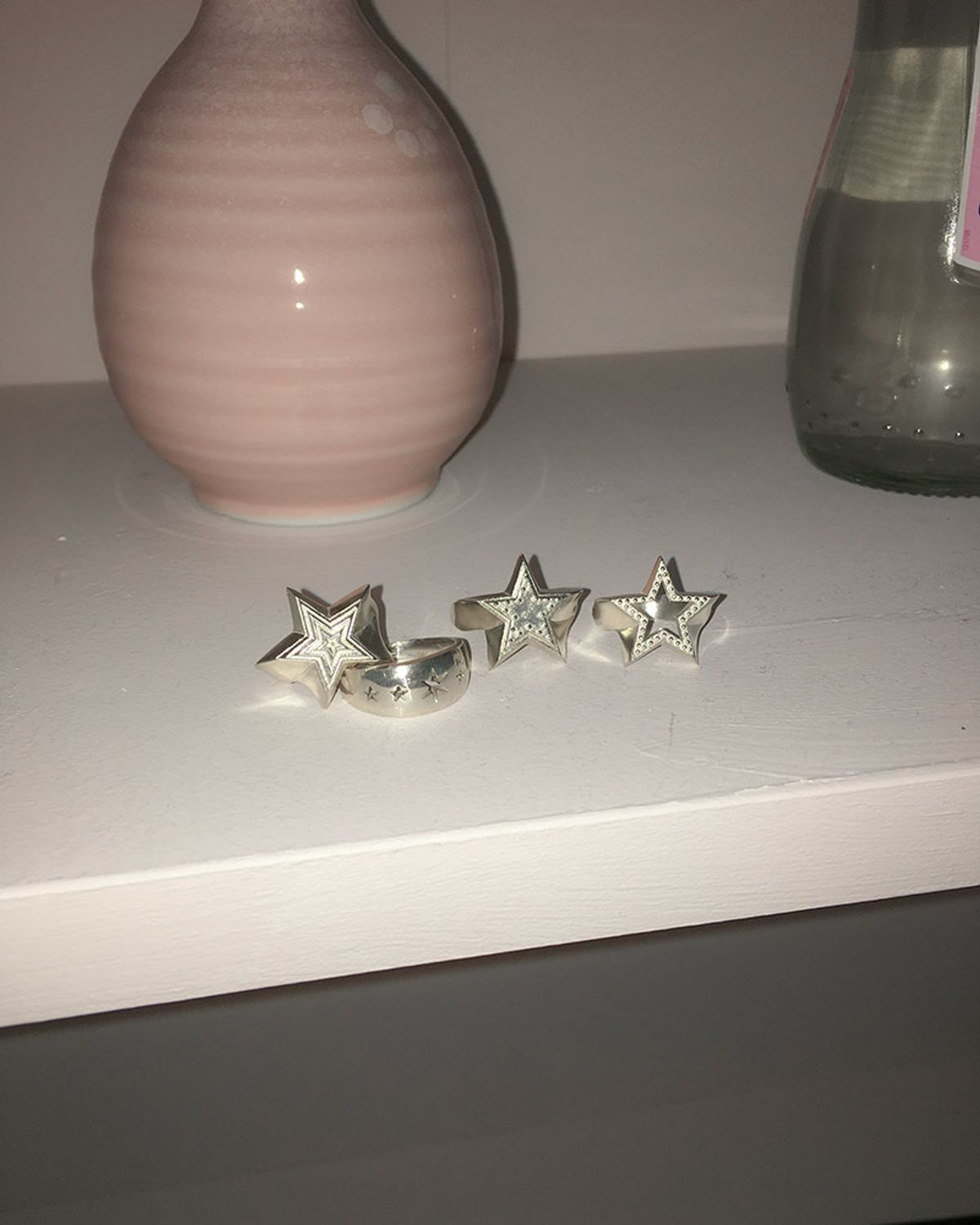 페어오브러브(PAIR OF LOVE) [925SILVER]COOKIE FRAME STAR STUD RING