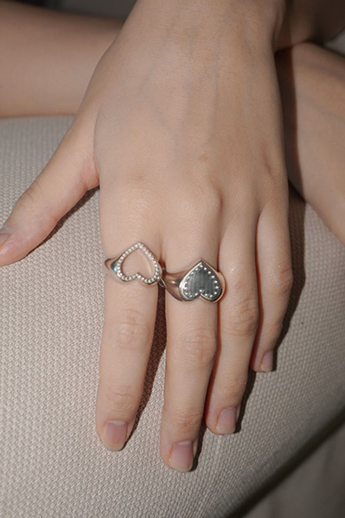 페어오브러브(PAIR OF LOVE) [925SILVER]ICING COOKIE HEART STUD RING