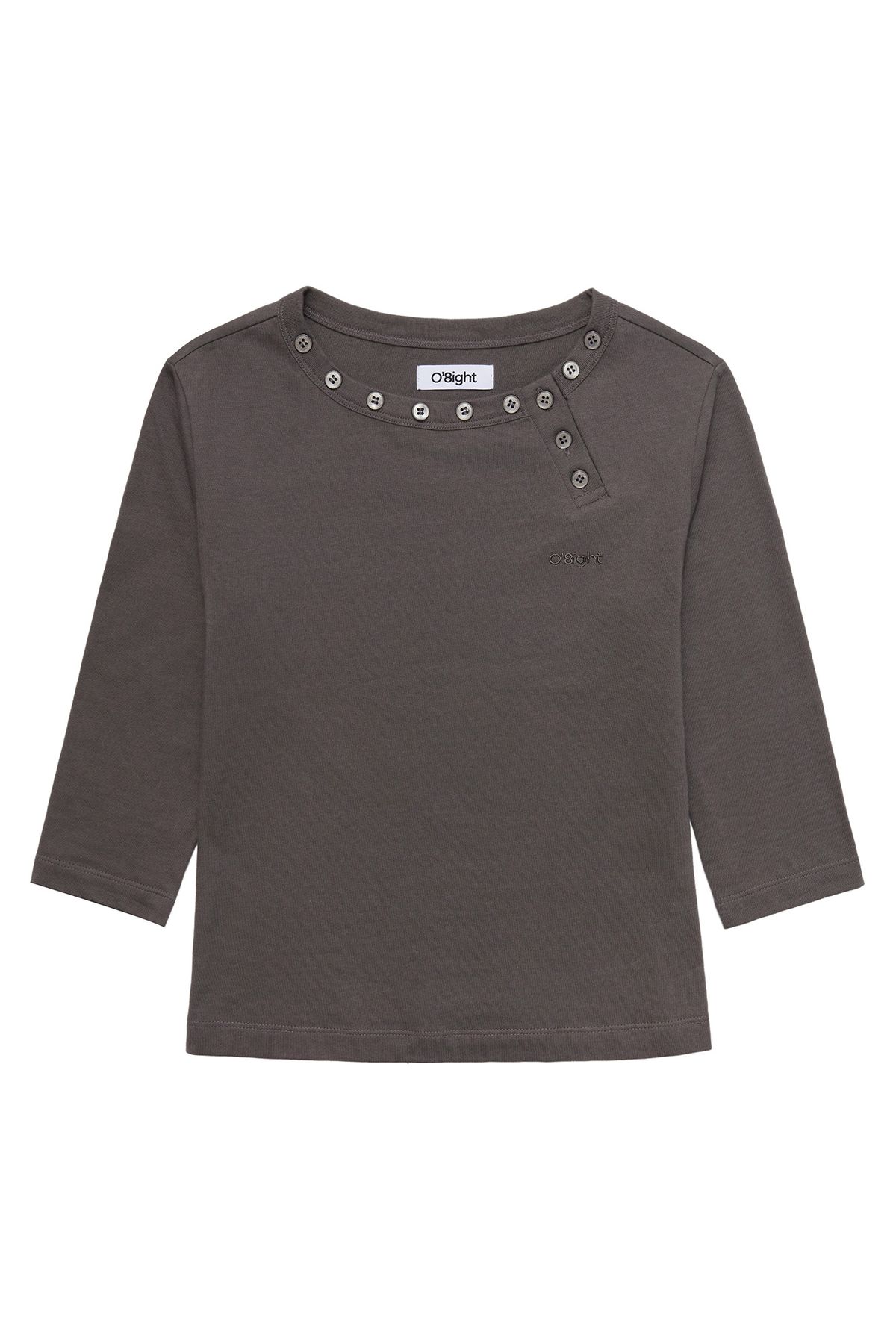 오에잇(O8IGHT) Button Point 7 Tee, MOCHA