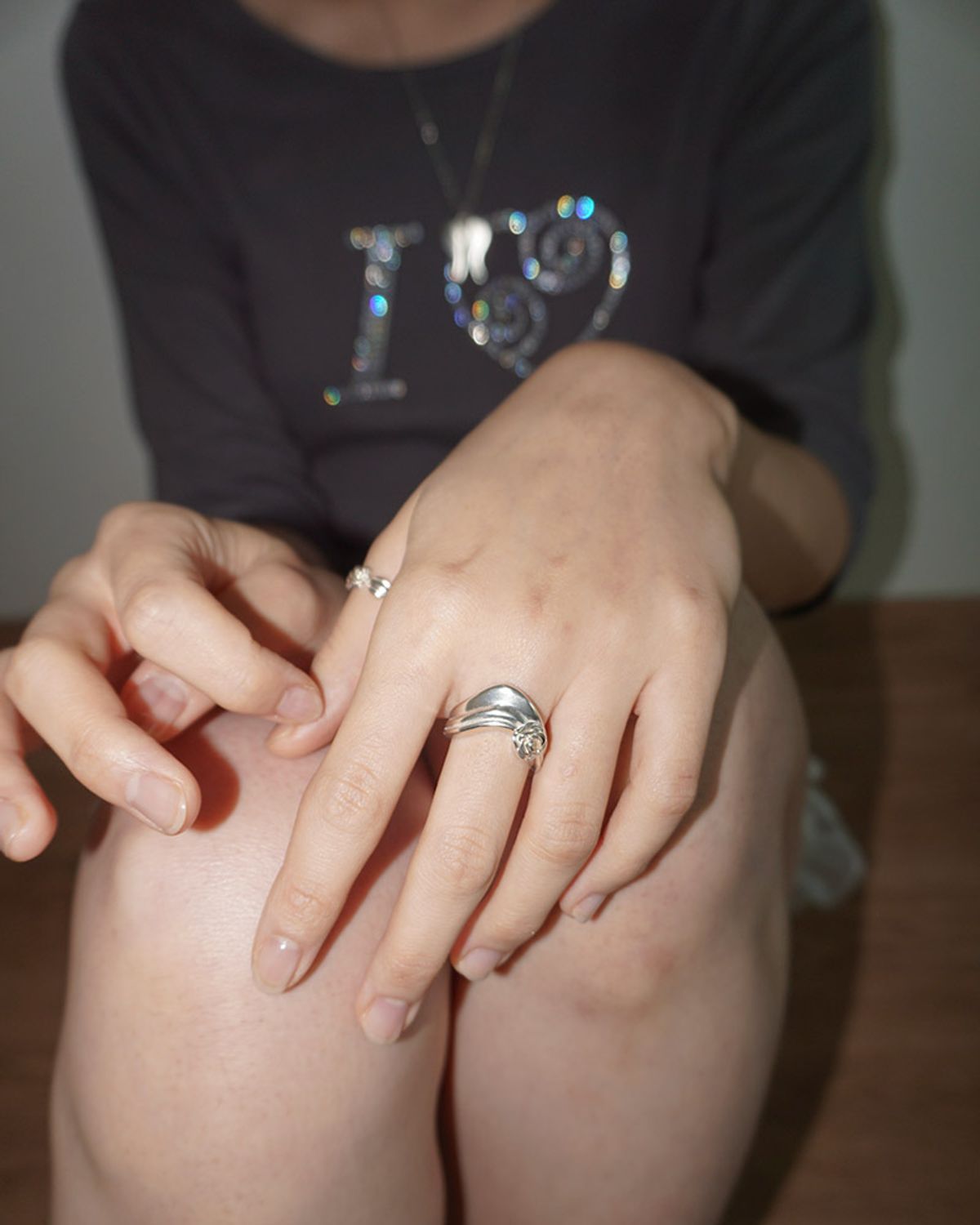 페어오브러브(PAIR OF LOVE) [925SILVER]RUCHE ROSE WAVE FRILL RING