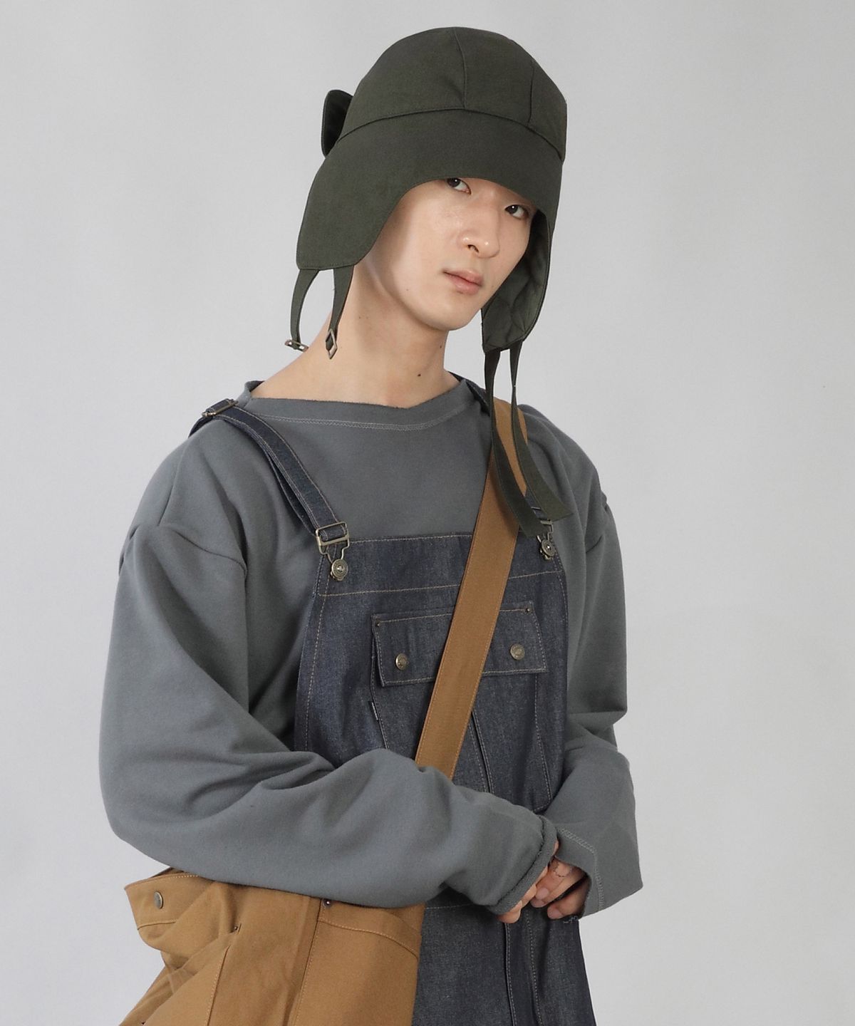 세인트크루(SAINTCREW) 더블스트랩 패딩 무지 트루퍼햇 DSP-1503 카키