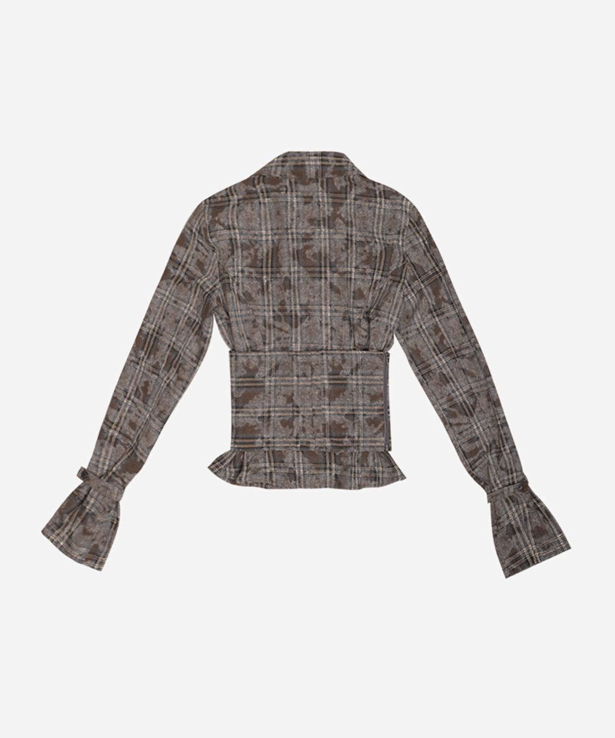 달링유어배드(DARLING, YOU'RE BAD) CHECK CORSET SHIRT #VINTAGE BROWN