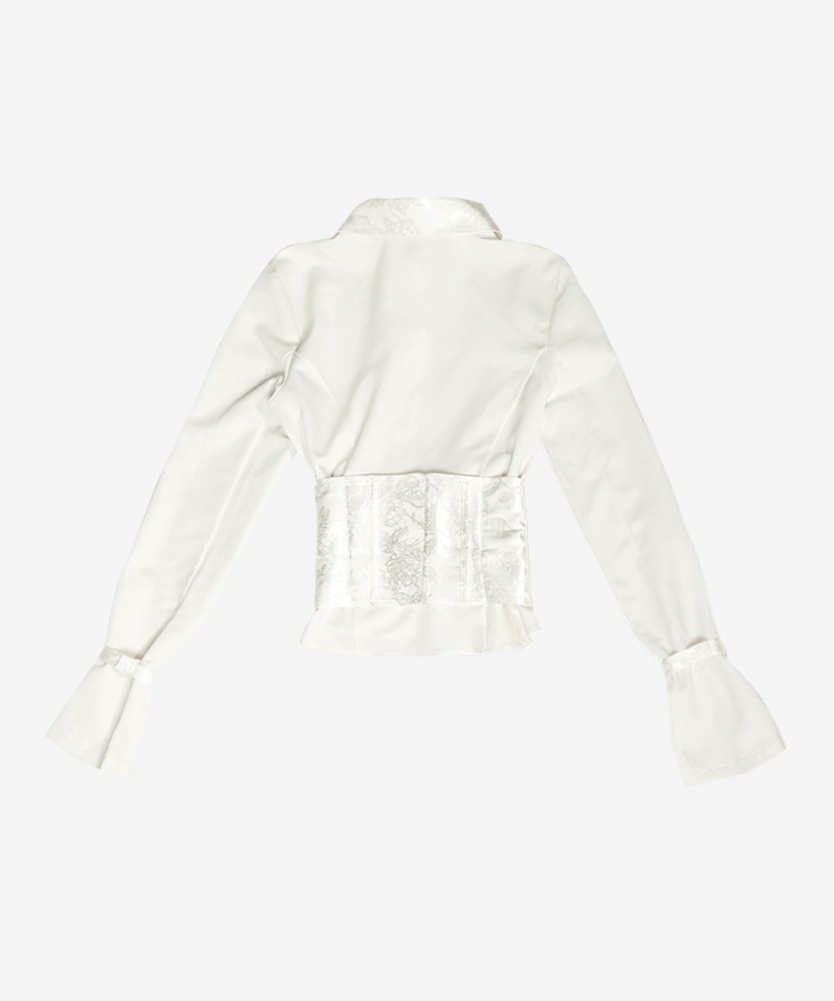 달링유어배드(DARLING, YOU'RE BAD) SATIN MIX CORSET SHIRT #IVORY JACQUARD