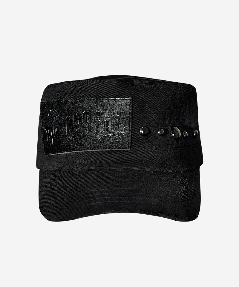 帽子 DARLING, YOU'RE BAD LABEL STUD MILITARY 달링유어배드(DARLING, YOU'RE BAD) LABEL STUD MILITARY CAP #BLACK