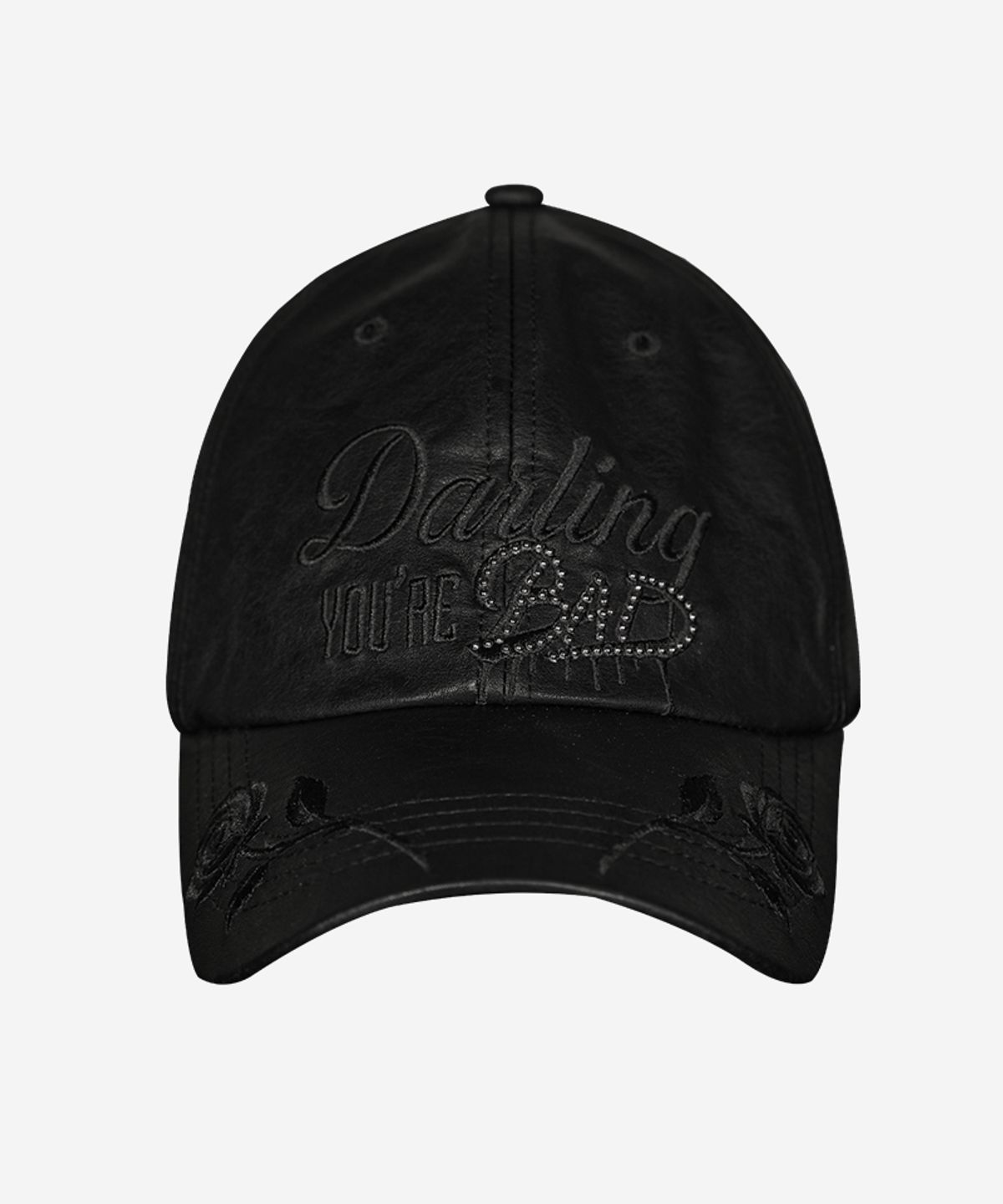 달링유어배드(DARLING, YOU'RE BAD) DYB LEATHER BALL CAP #BLACK