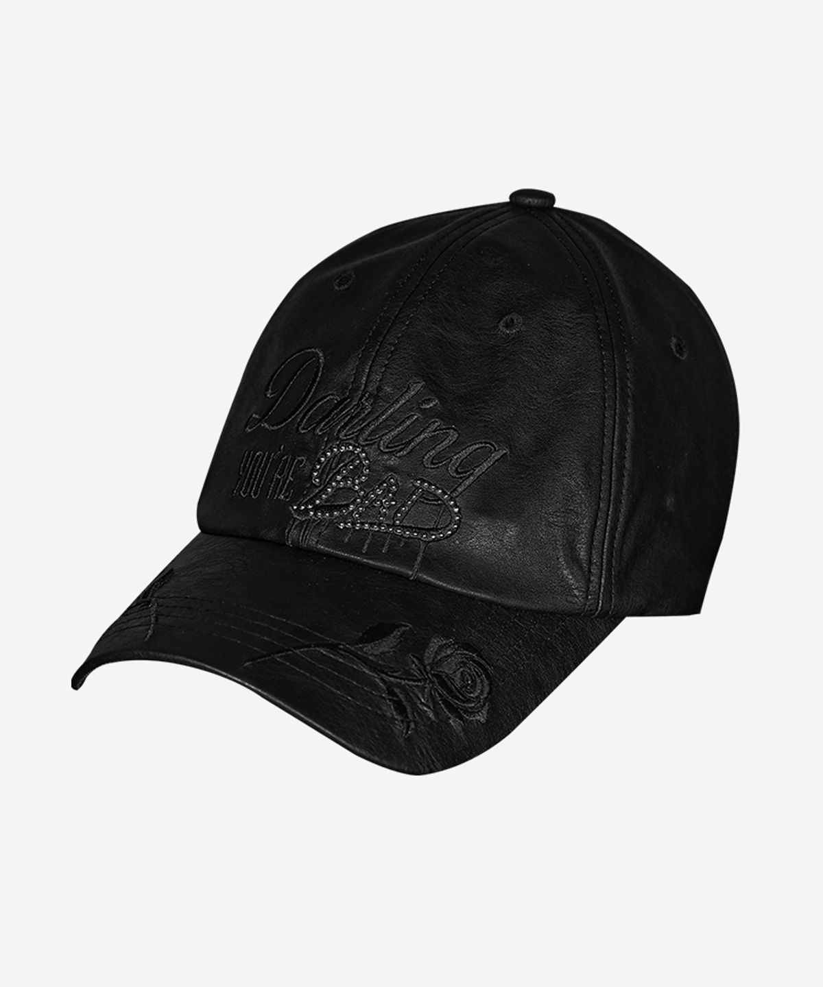 달링유어배드(DARLING, YOU'RE BAD) DYB LEATHER BALL CAP #BLACK