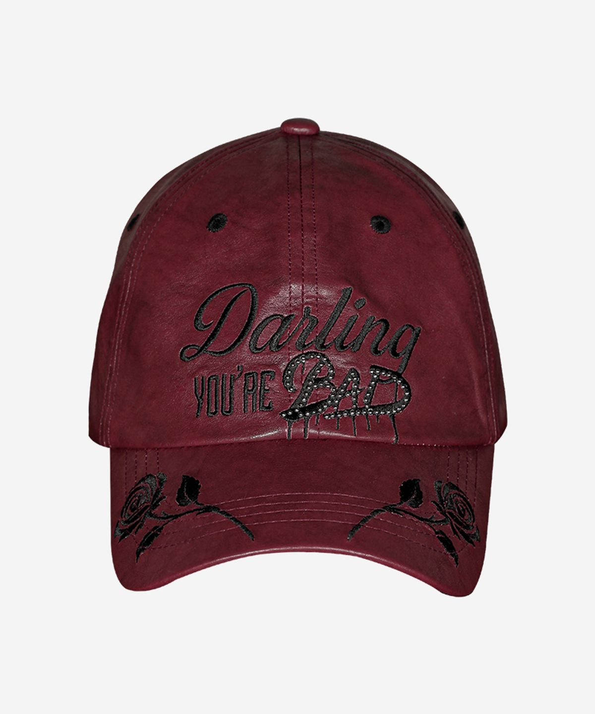 달링유어배드(DARLING, YOU'RE BAD) DYB LEATHER BALL CAP #WINE