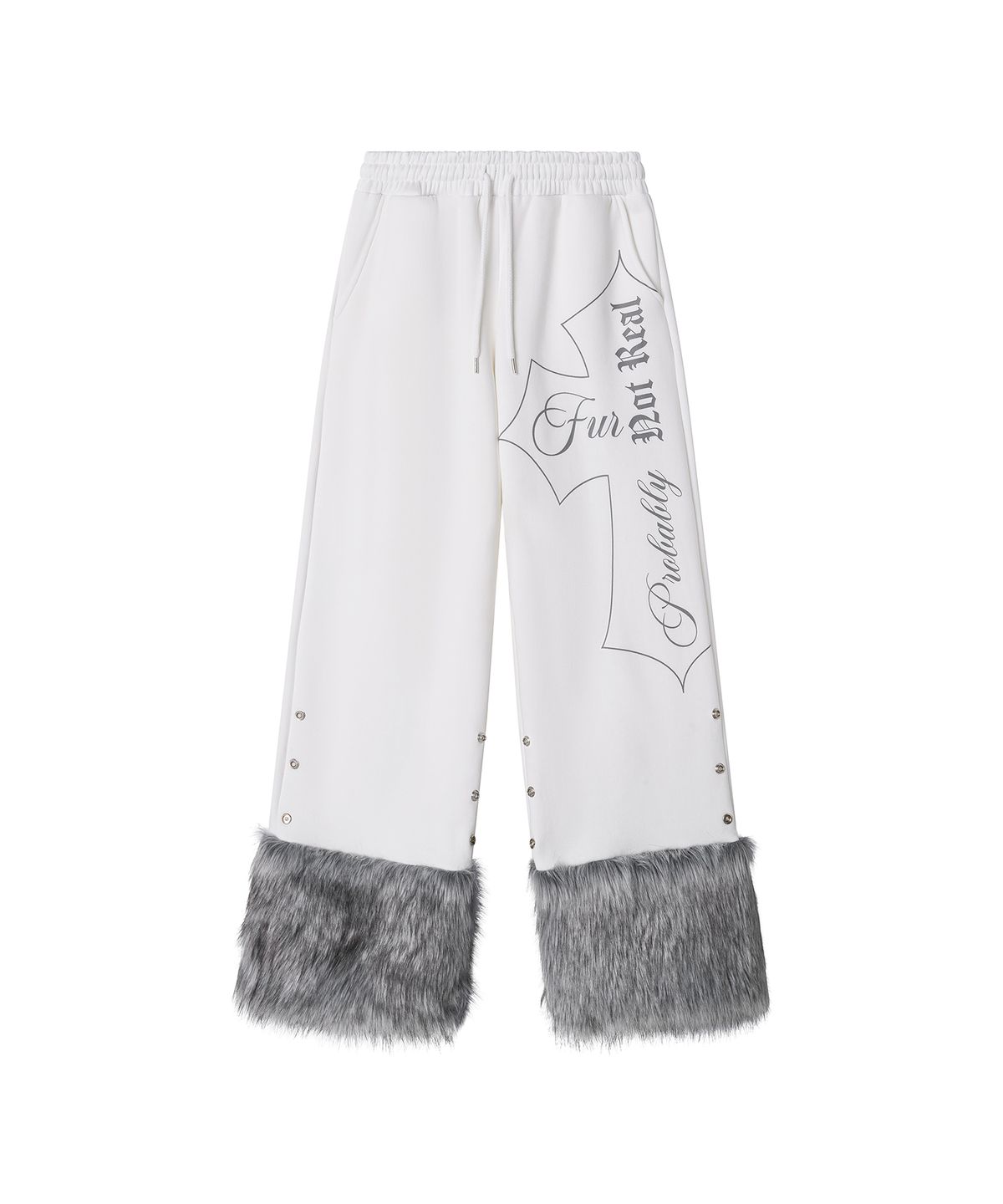 일리오(ILLIO) White gray fur pants