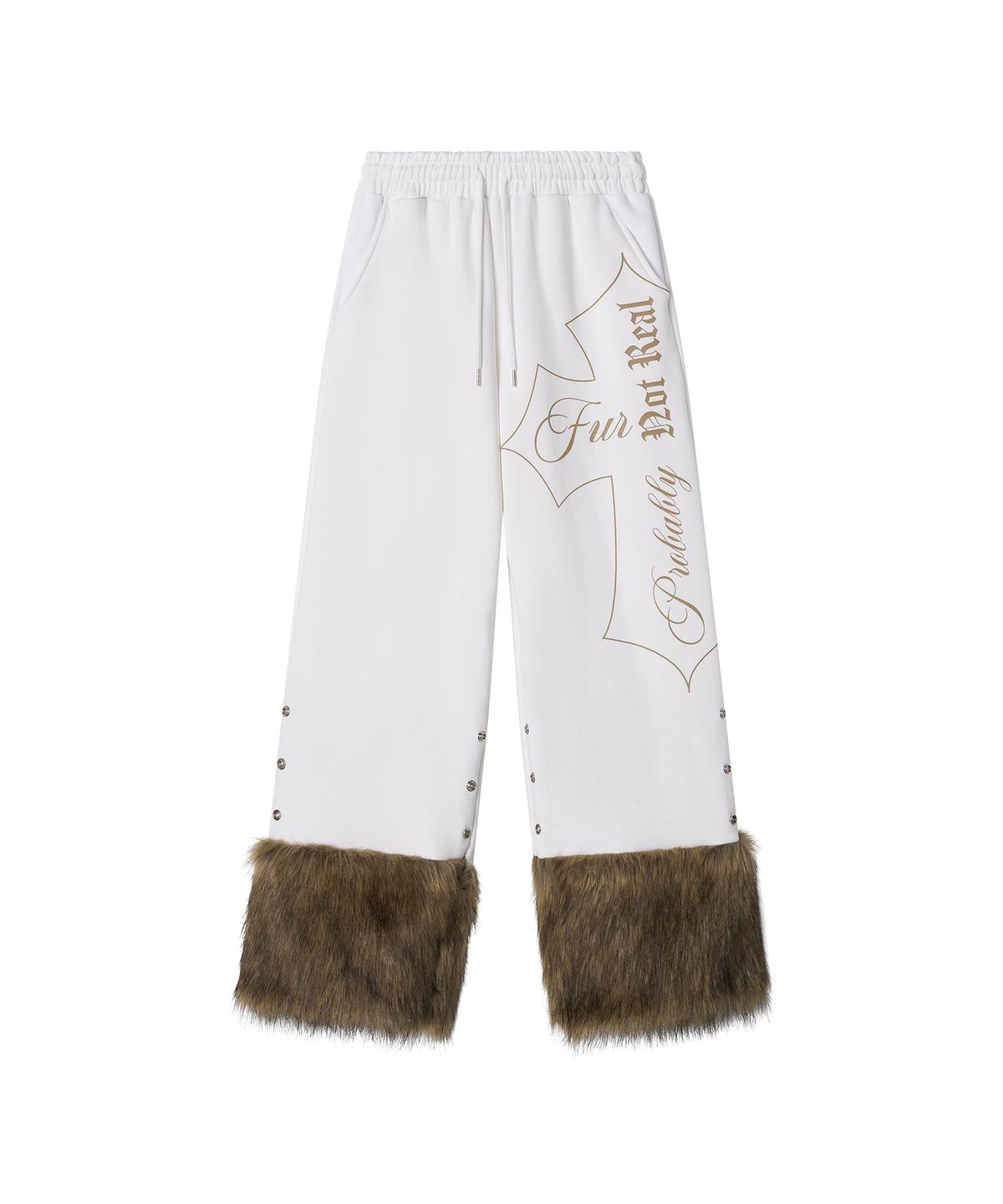 일리오(ILLIO) White brown fur pants