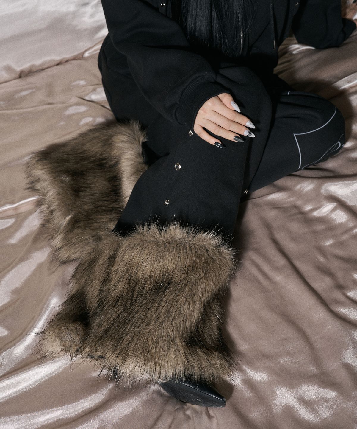 일리오(ILLIO) Black brown fur pants
