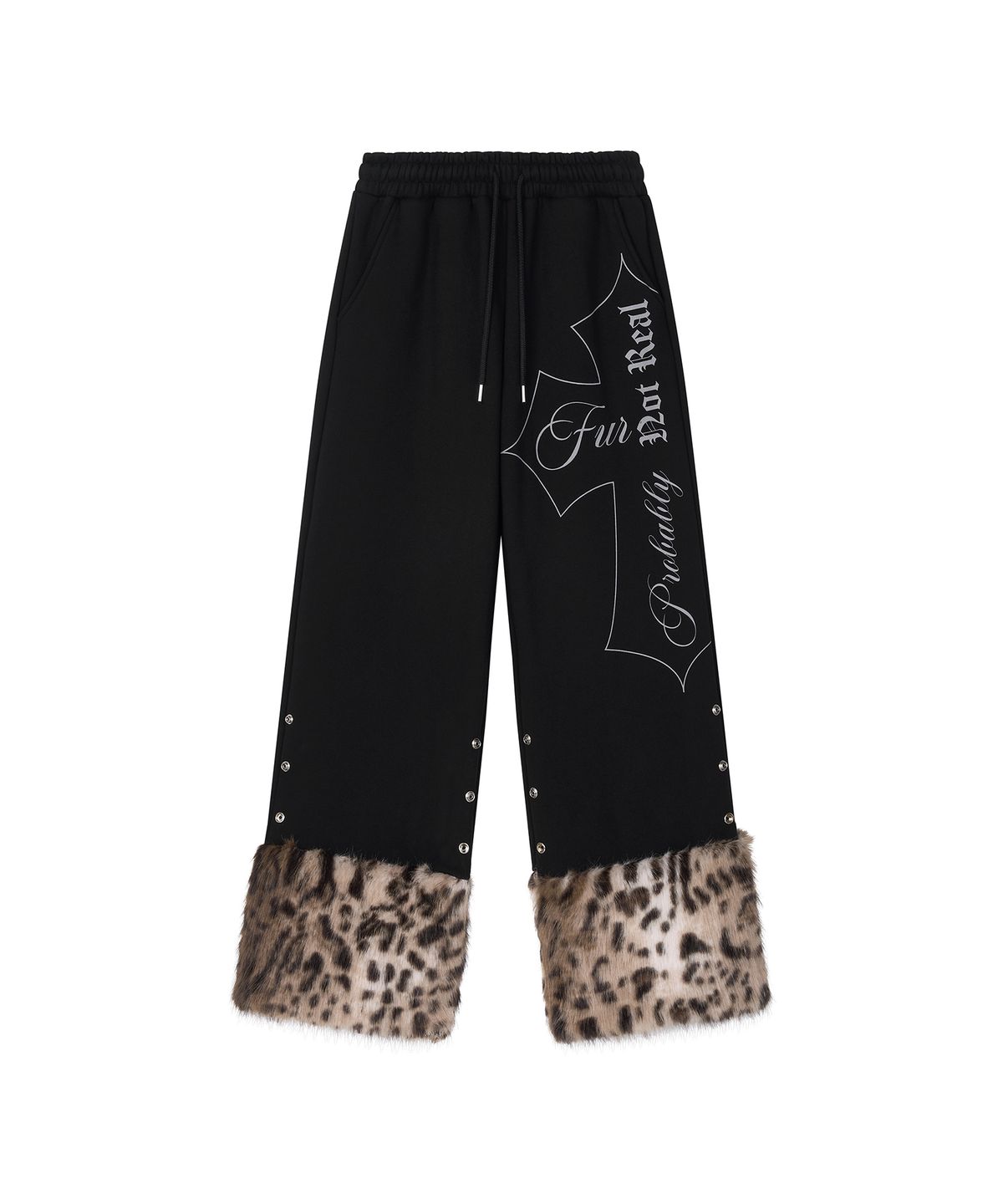 일리오(ILLIO) Black leopard fur pants