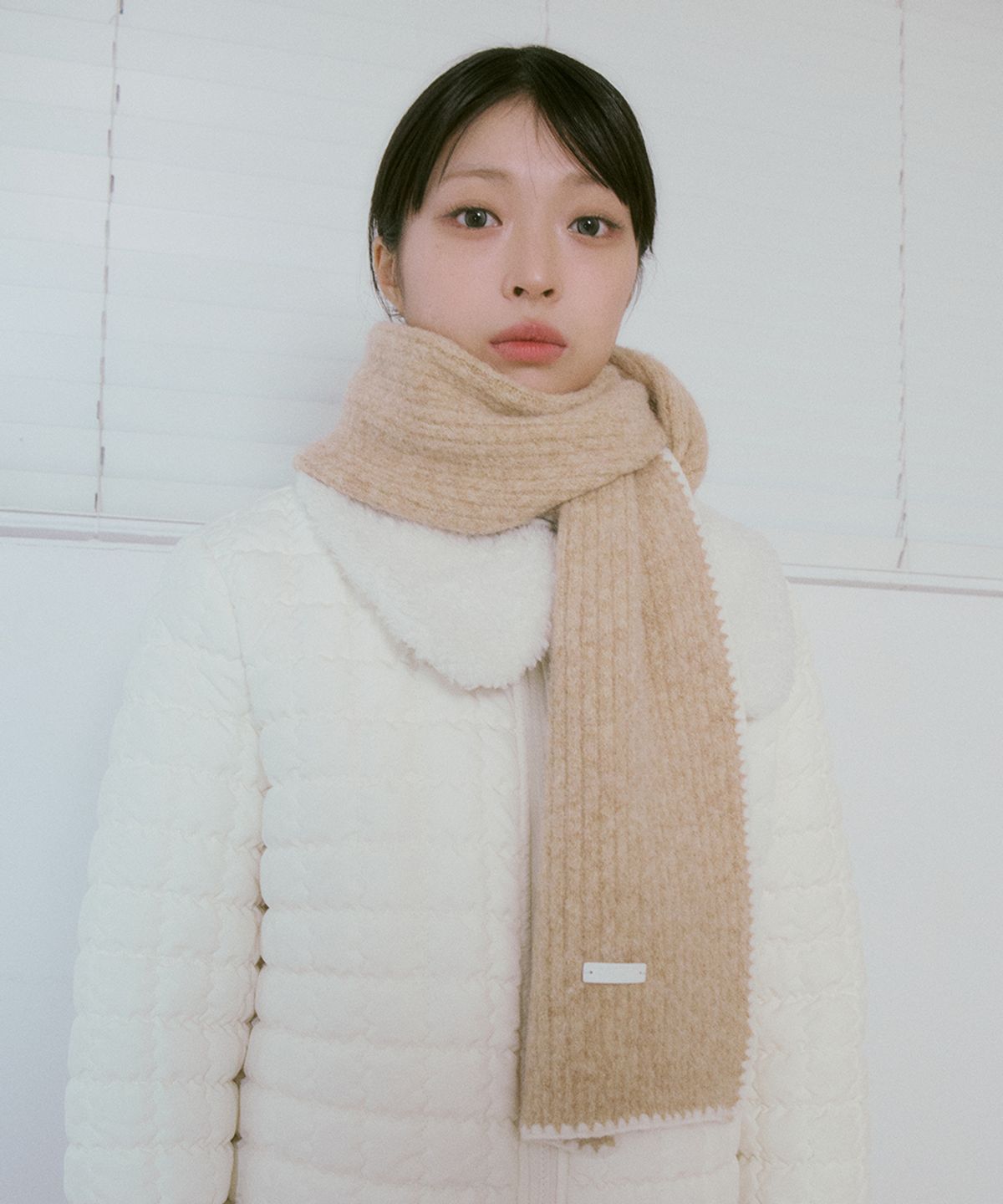 코케트(COQUET) Bokashi Mellow Rib Muffler Beige