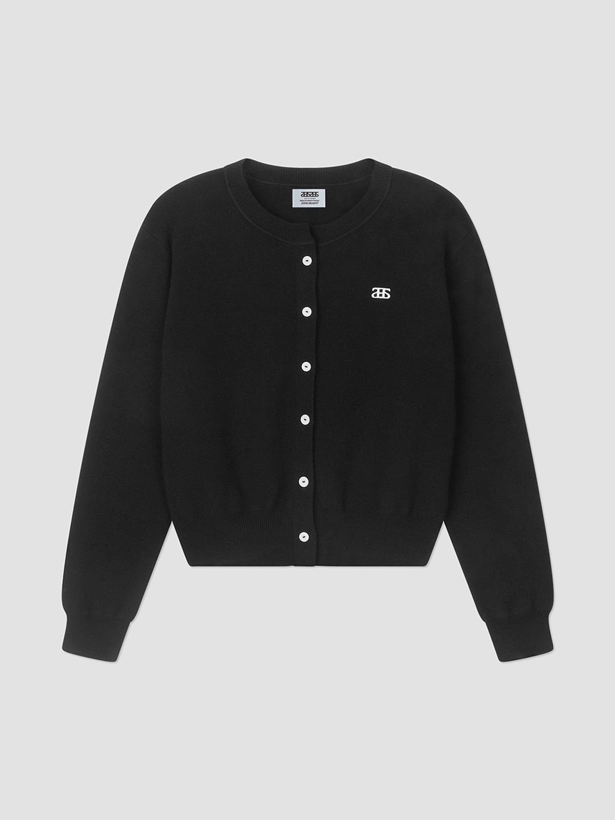 앤하츠(ANNEHEARTS) Logoplay Knit Cardigan Black