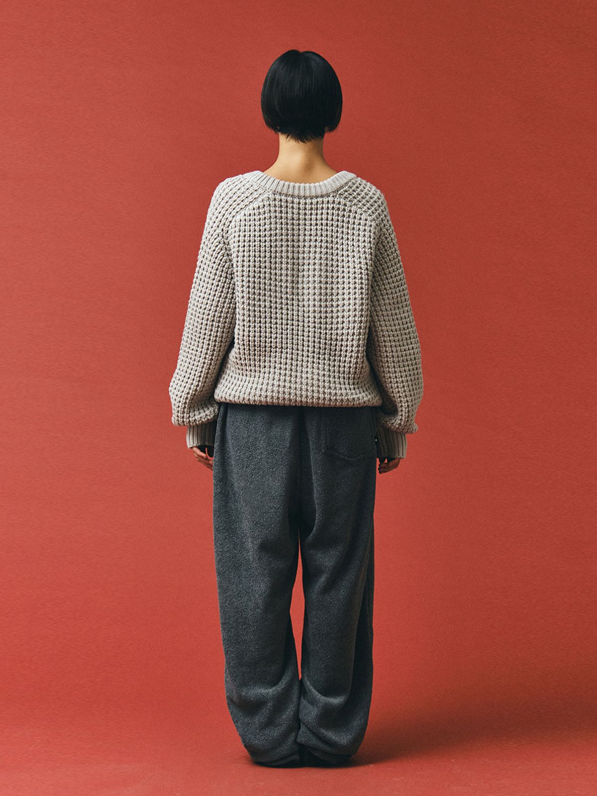 플리즈프로젝트(PLZPROJECT) CABLE FISHERMAN V-NECK KNIT, LIGHT GRAY