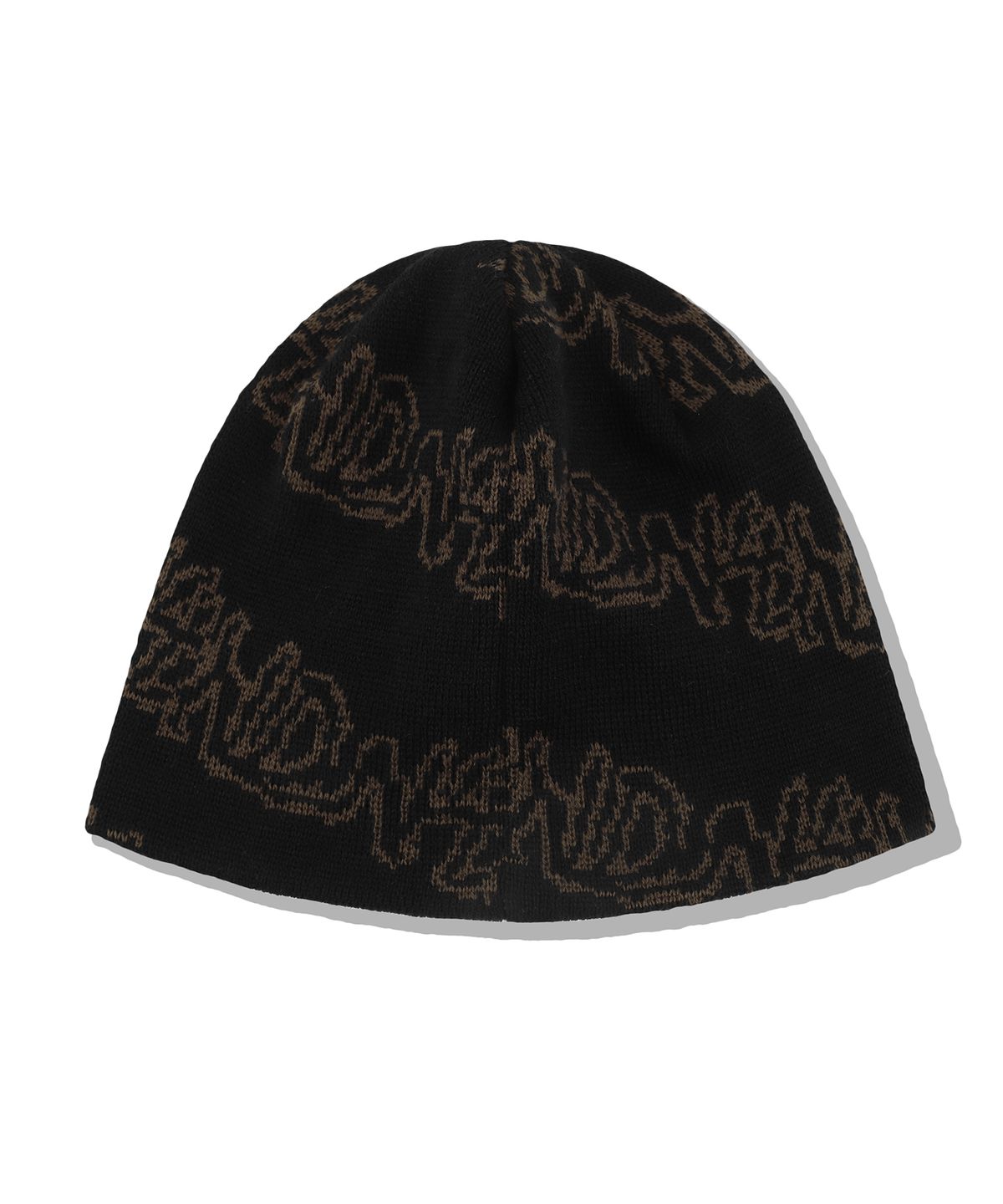 낫포너드(NOT4NERD) N4ND Monogram Jacquard Beanie - Black